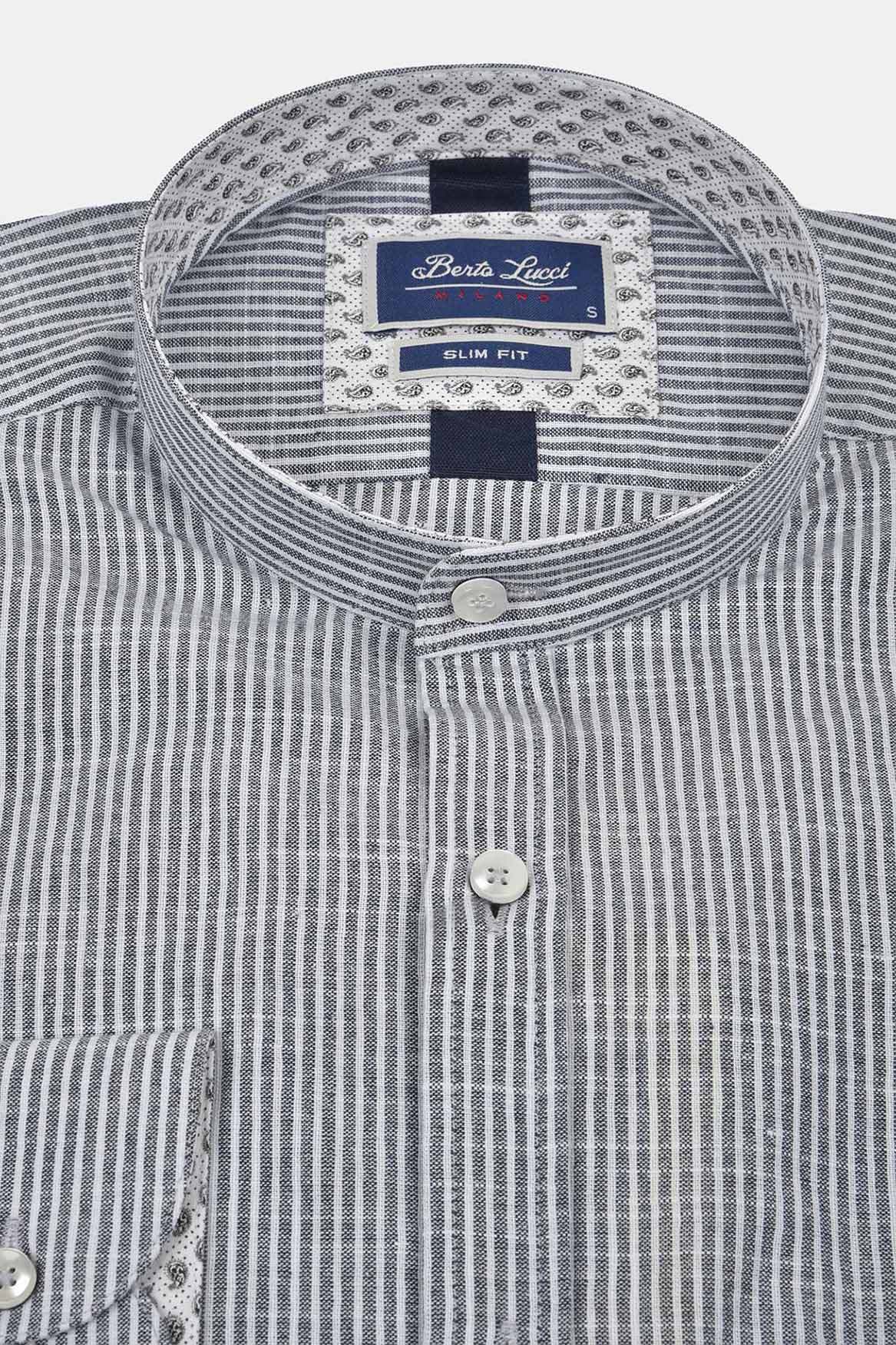 ανδρικό-ριγέ-πουκάμισο-100%-βαμβάκι-slim-fit-με-γιακά-μάο-για-μοντέρνο-στυλ