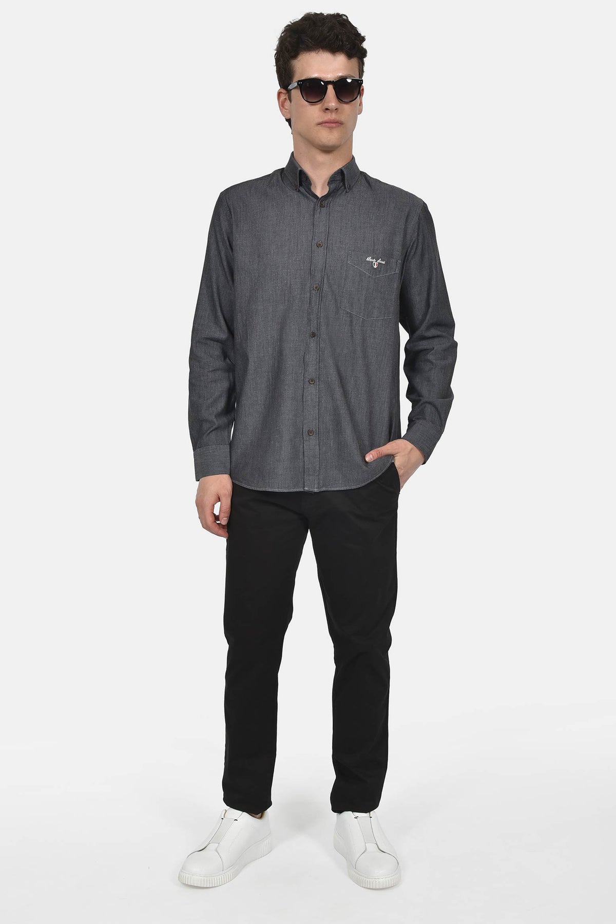 ανδρικό-button-down-πουκάμισο-100%-βαμβάκι-regular-fit-για-κομψή-εμφάνιση