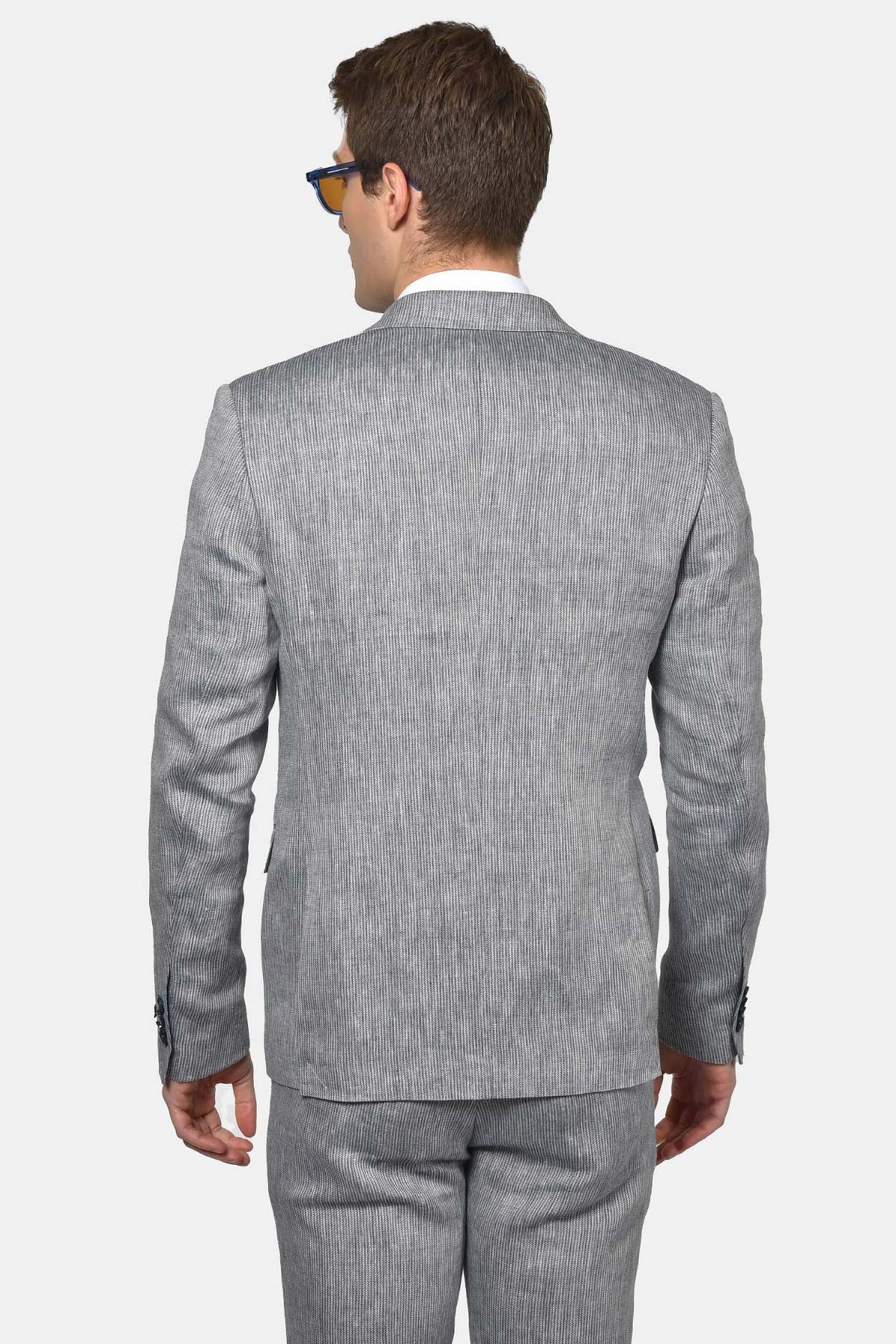 Ανδρικό Κοστούμι Classic Line Από 100% Λινό Με Λεπτό Ριγέ Pattern