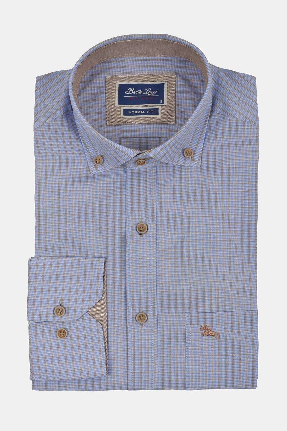 ανδρικό-καρό-πουκάμισο-normal-fit-με-button-down-γιακά-&-contrast-λεπτομέρεια