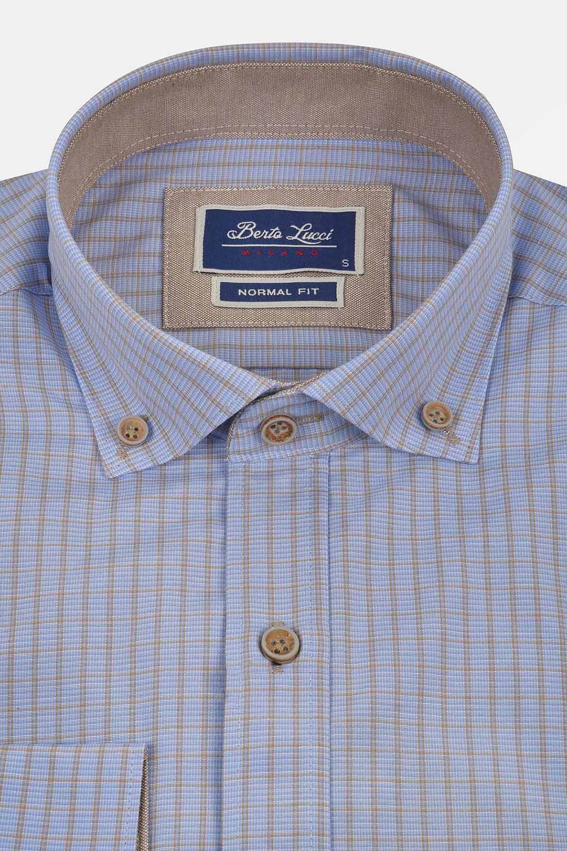 ανδρικό-καρό-πουκάμισο-normal-fit-με-button-down-γιακά-&-contrast-λεπτομέρεια
