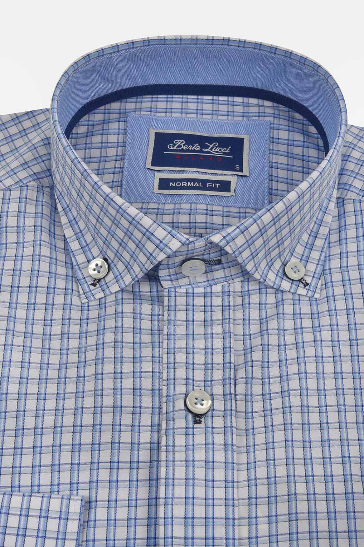 ανδρικό-καρό-πουκάμισο-normal-fit-με-button-down-γιακά-&-contrast-φόδρα