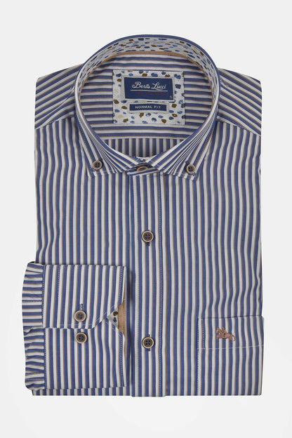 ανδρικό-ριγέ-πουκάμισο-normal-fit-με-button-down-γιακά-&-εμπριμέ-λεπτομέρεια-στο-εσωτερικό