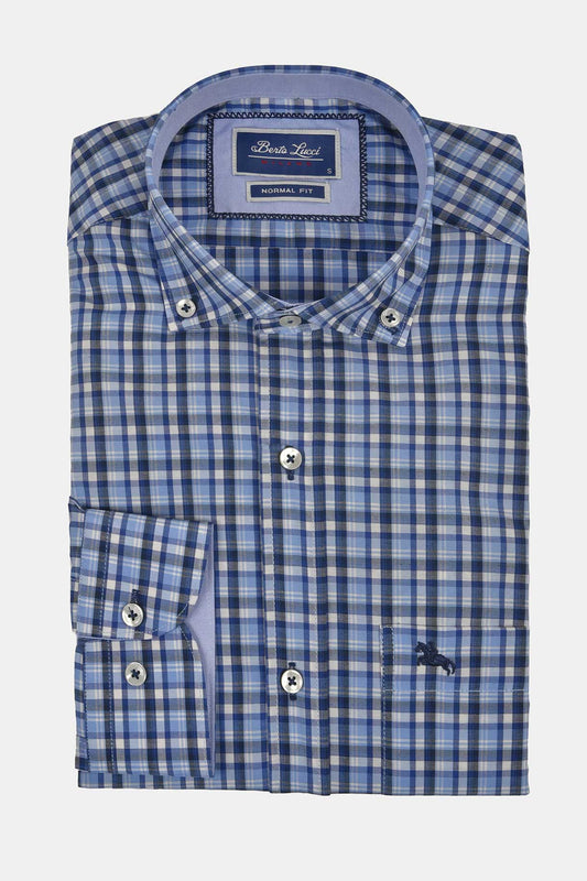 ανδρικό-καρό-πουκάμισο-normal-fit-με-button-down-γιακά-&-smart-casual-style