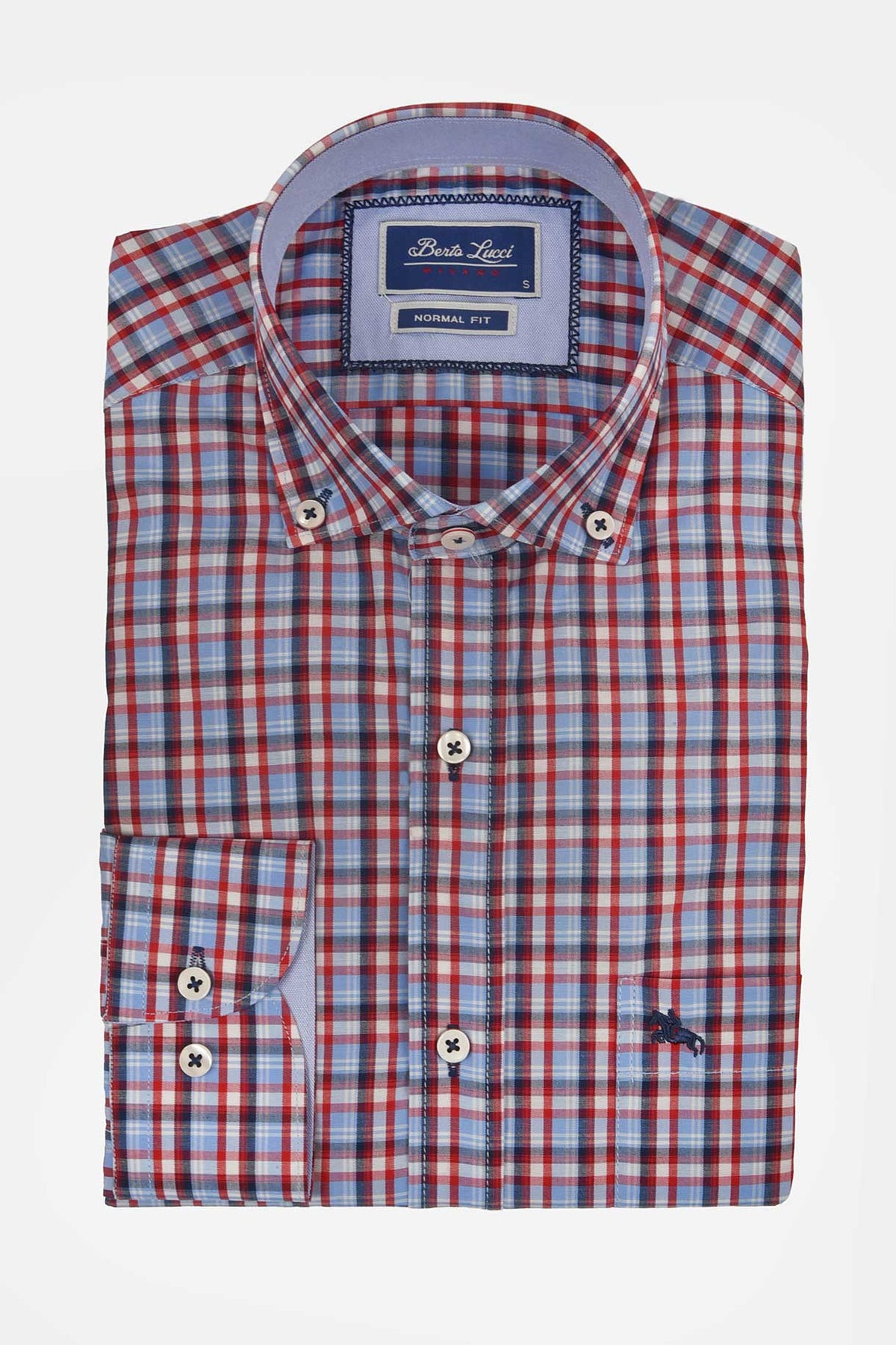 ανδρικό-καρό-πουκάμισο-normal-fit-με-button-down-γιακά-&-smart-casual-style
