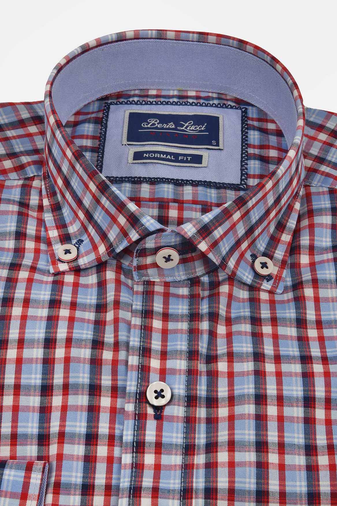 ανδρικό-καρό-πουκάμισο-normal-fit-με-button-down-γιακά-&-smart-casual-style