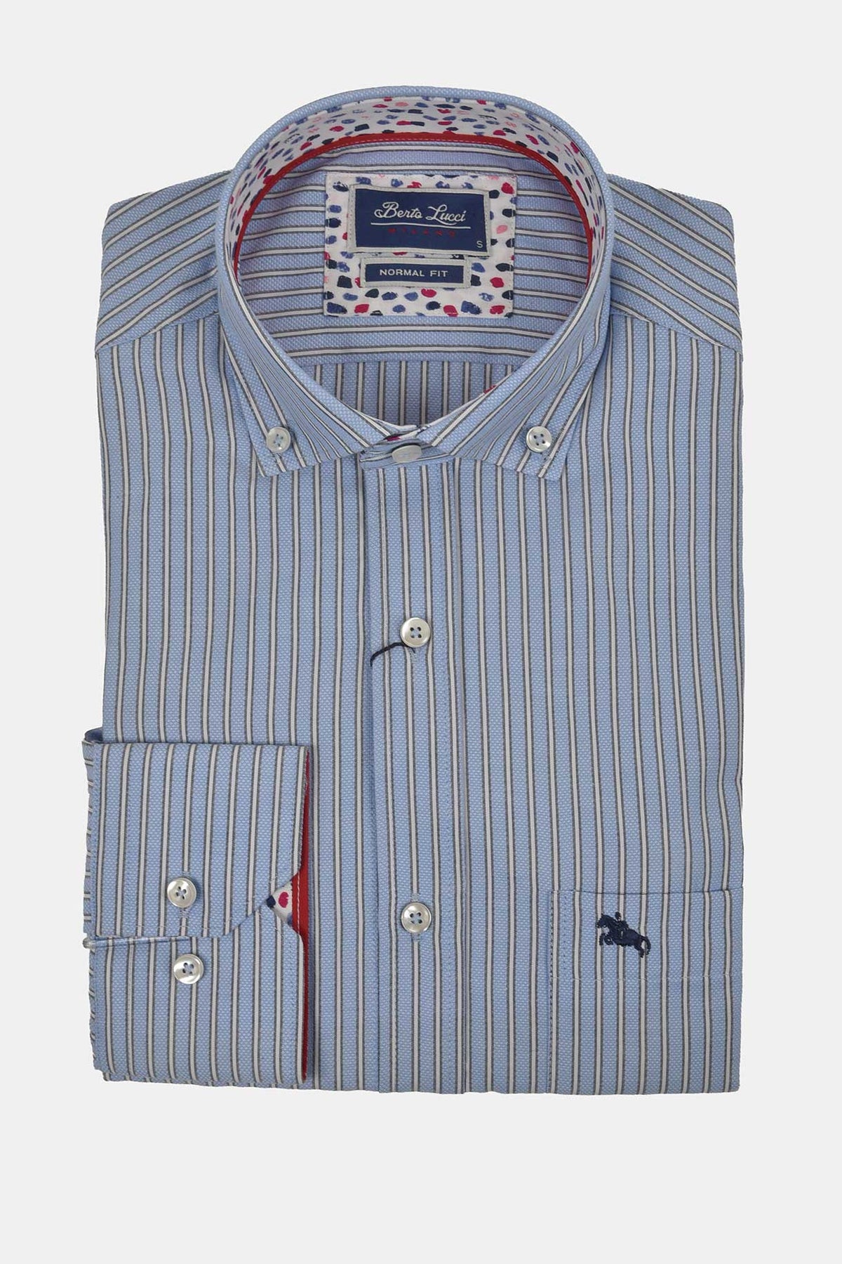 ανδρικό-ριγέ-πουκάμισο-normal-fit-με-button-down-γιακά-&-εμπριμέ-φινίρισμα-εσωτερικά