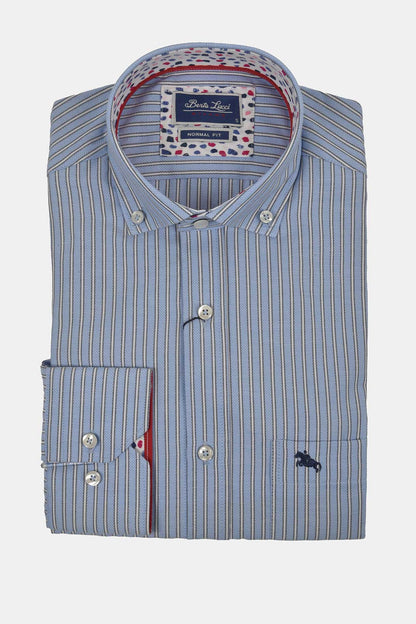 ανδρικό-ριγέ-πουκάμισο-normal-fit-με-button-down-γιακά-&-εμπριμέ-φινίρισμα-εσωτερικά