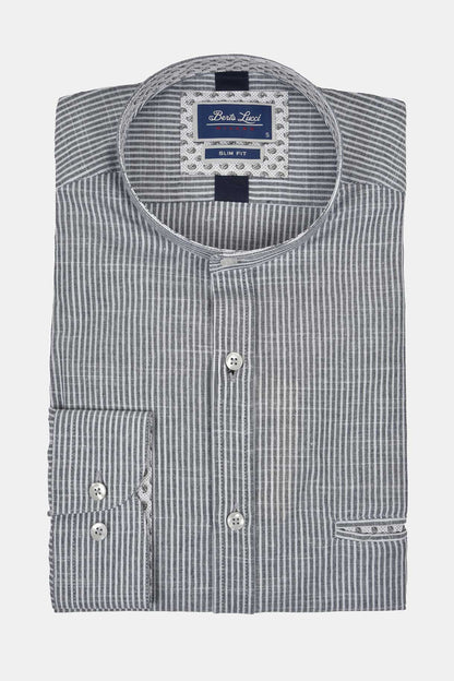 ανδρικό-ριγέ-πουκάμισο-100%-βαμβάκι-slim-fit-με-γιακά-μάο-για-μοντέρνο-στυλ