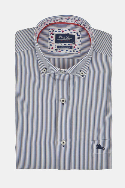 ανδρικό-ριγέ-πουκάμισο-100%-βαμβάκι-normal-fit-με-button-down-γιακά-&-εμπριμέ-πινελιά-στο-εσωτερικό