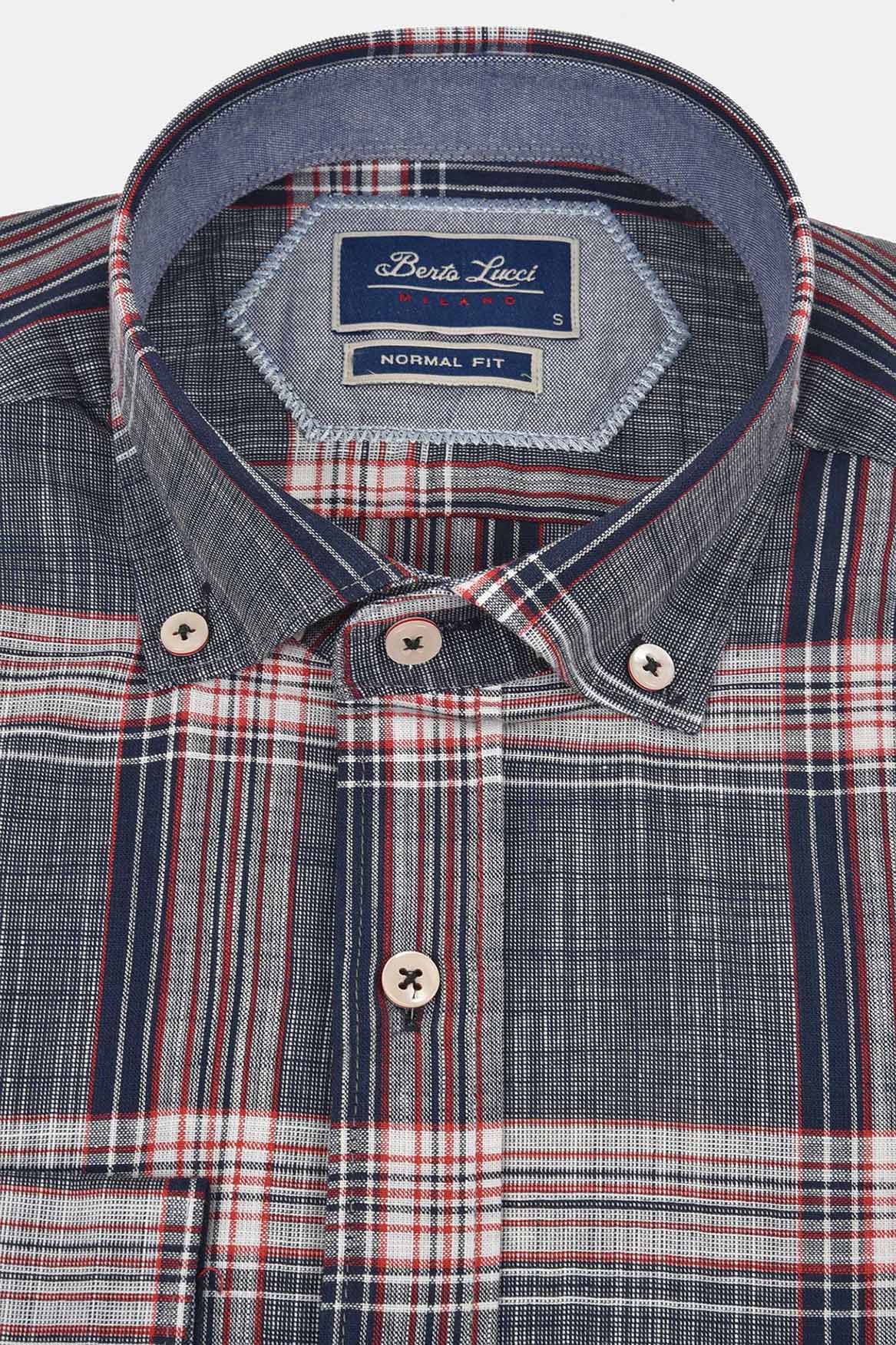 ανδρικό-καρό-πουκάμισο-100%-βαμβάκι-normal-fit-με-button-down-γιακά-&-απαλή-αίσθηση
