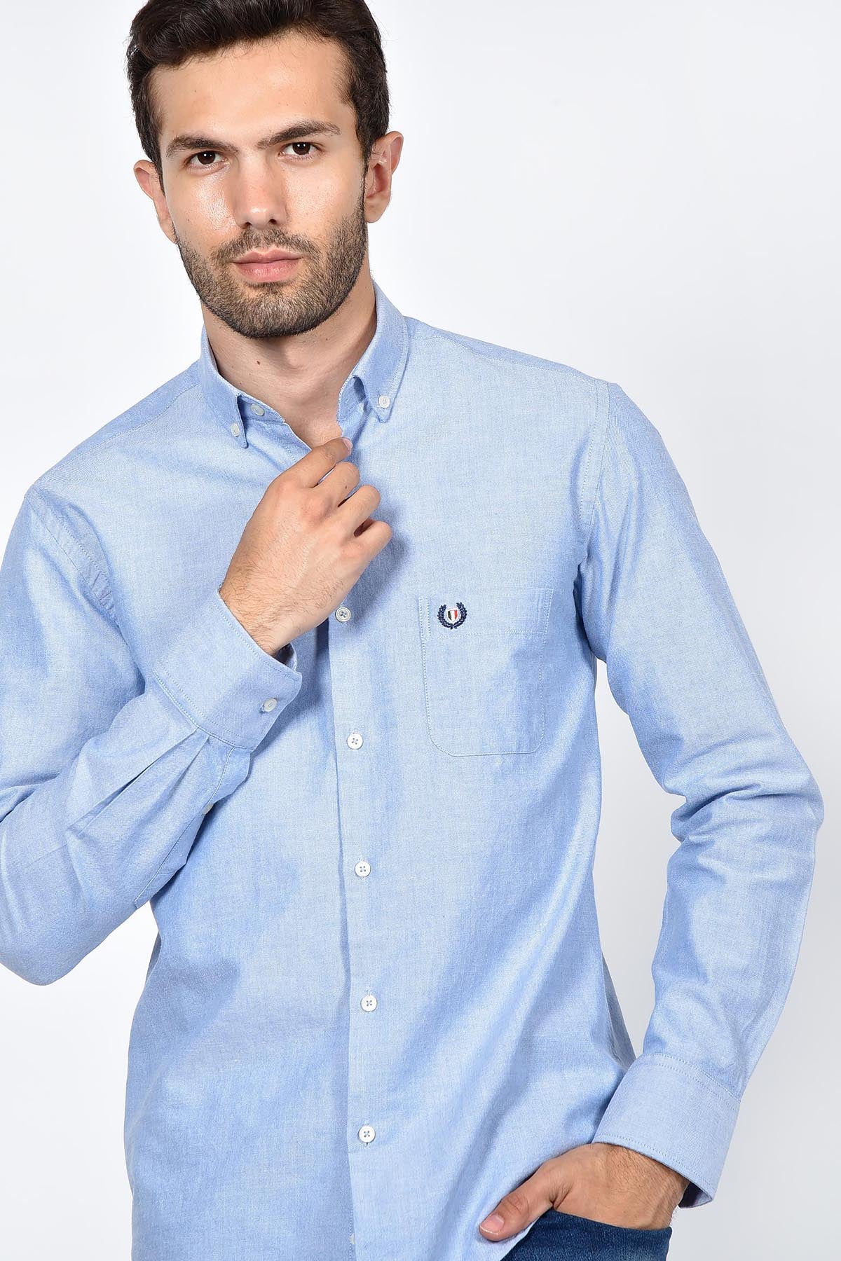 ανδρικό-button-down-oxford-πουκάμισο-100%-βαμβάκι