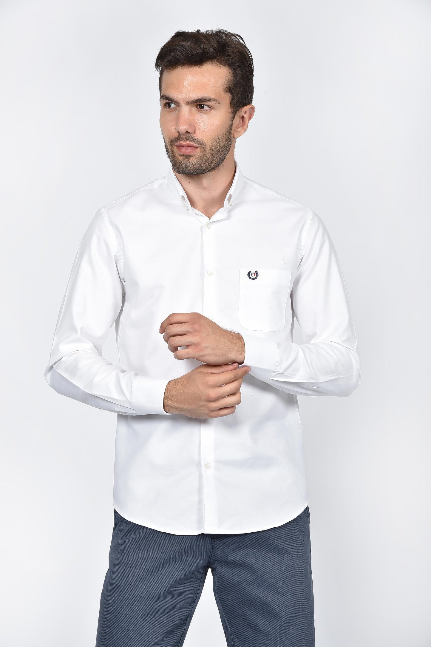 ανδρικό-button-down-oxford-πουκάμισο-100%-βαμβάκι