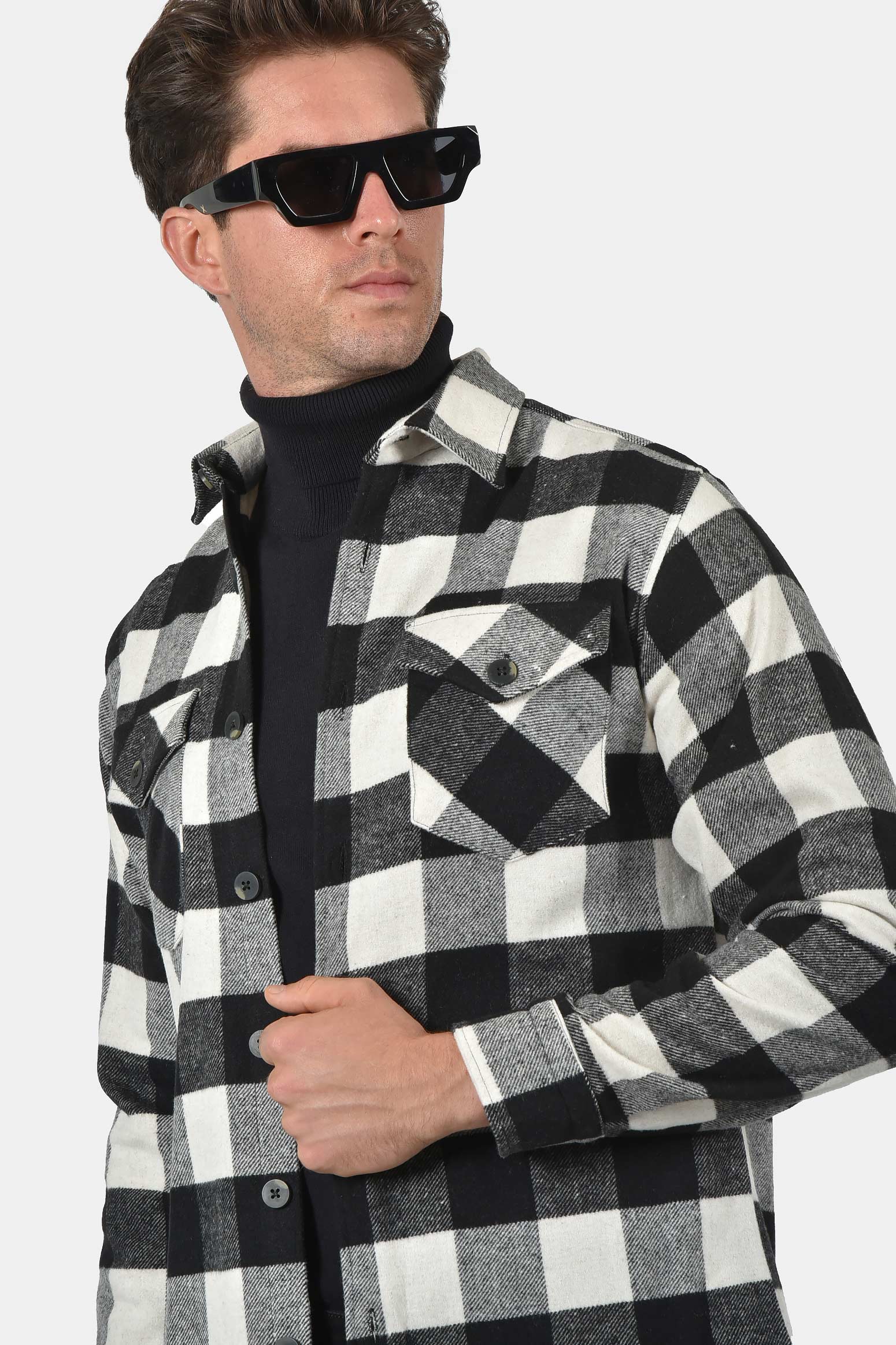 ανδρικό-overshirt-πουκάμισο-με-καρό-σχέδιο-σε-κανονική-γραμμή