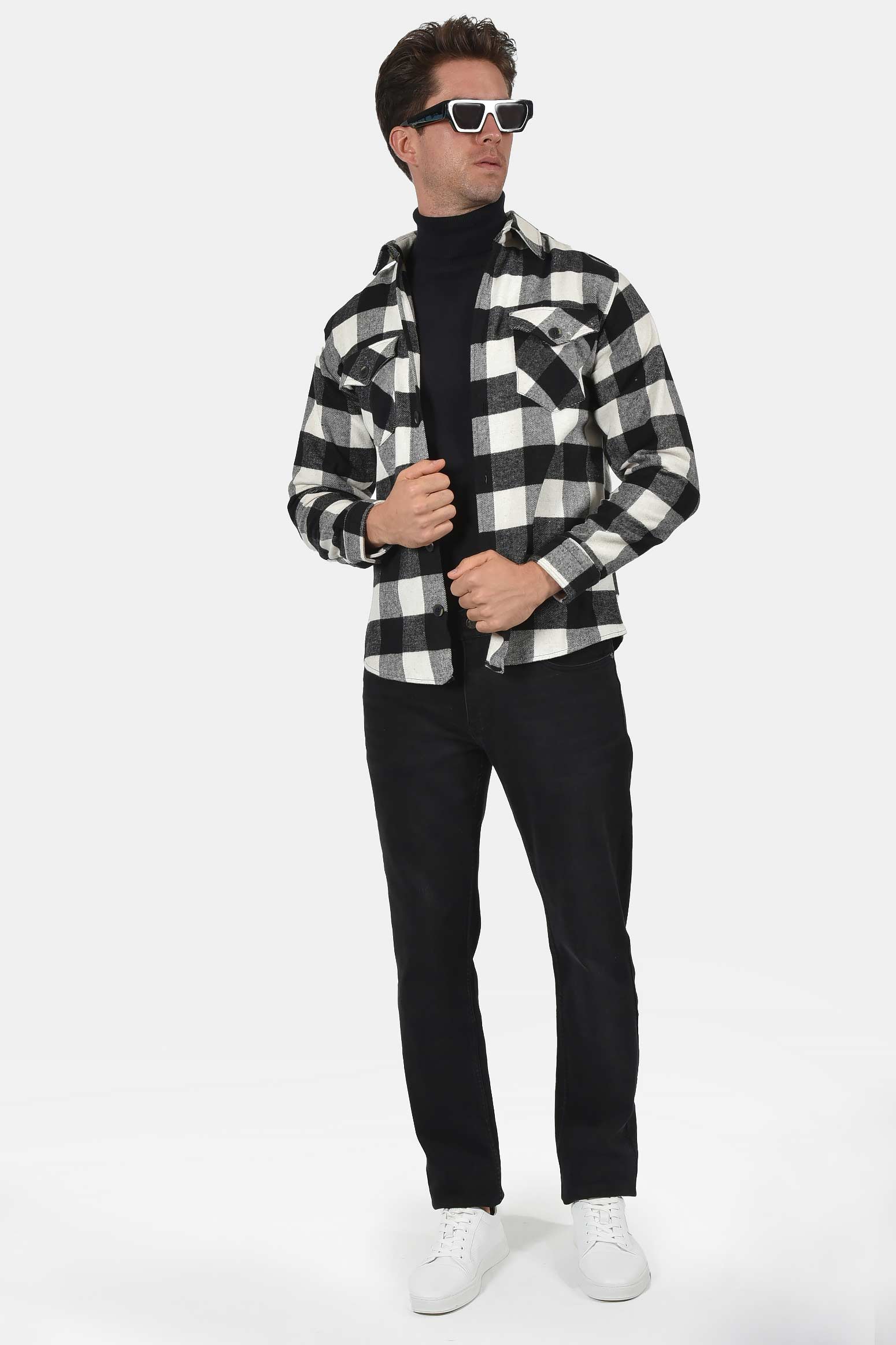 ανδρικό-overshirt-πουκάμισο-με-καρό-σχέδιο-σε-κανονική-γραμμή