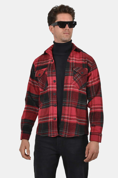 ανδρικό-overshirt-normal-fit-με-καρό-υφή