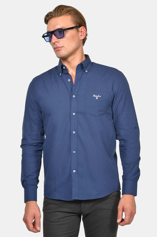 ανδρικό-button-down-πουκάμισο-normal-fit-100%-βαμβάκι-&-all-day-άνεση