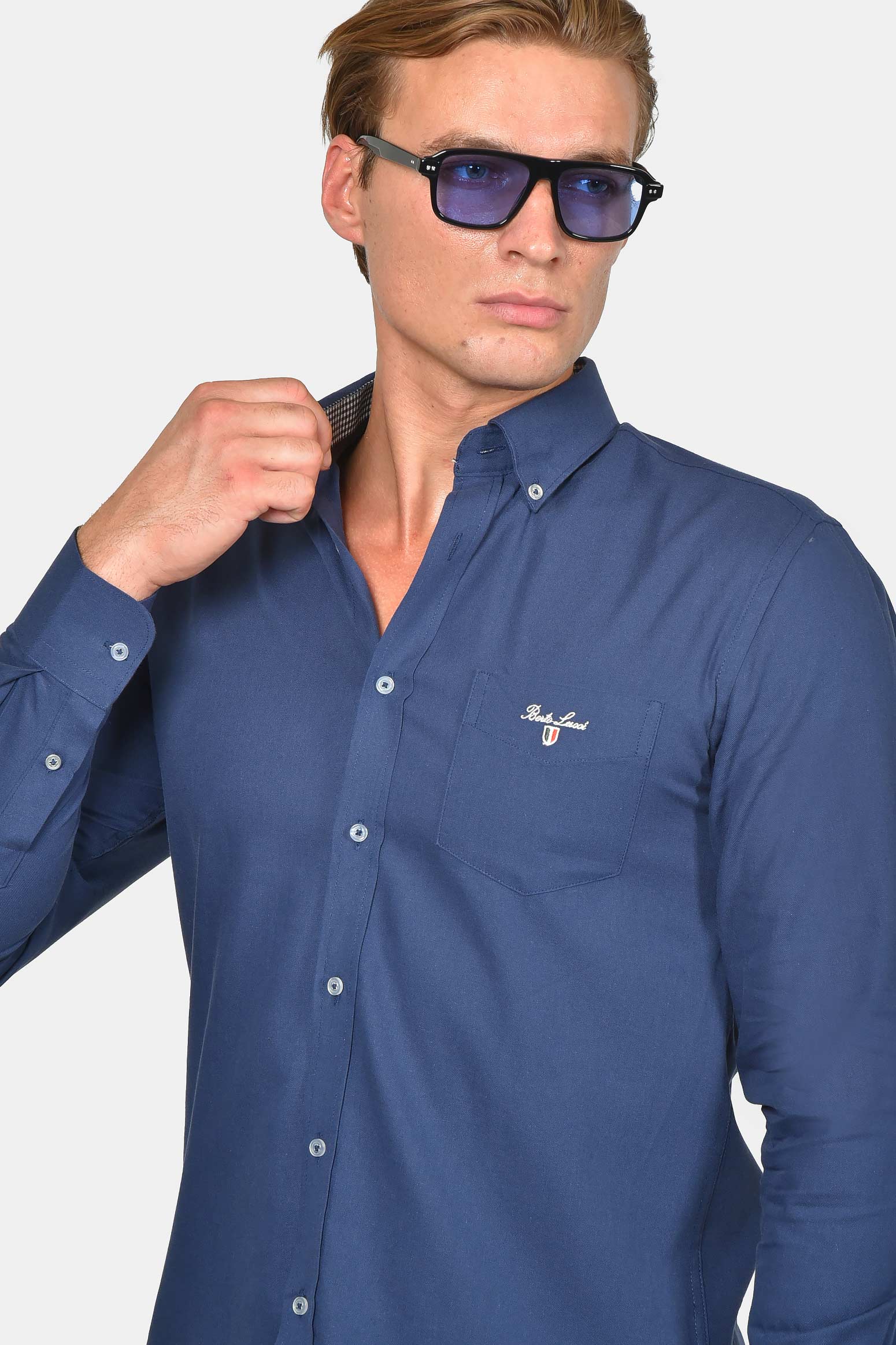 ανδρικό-button-down-πουκάμισο-normal-fit-100%-βαμβάκι-&-all-day-άνεση