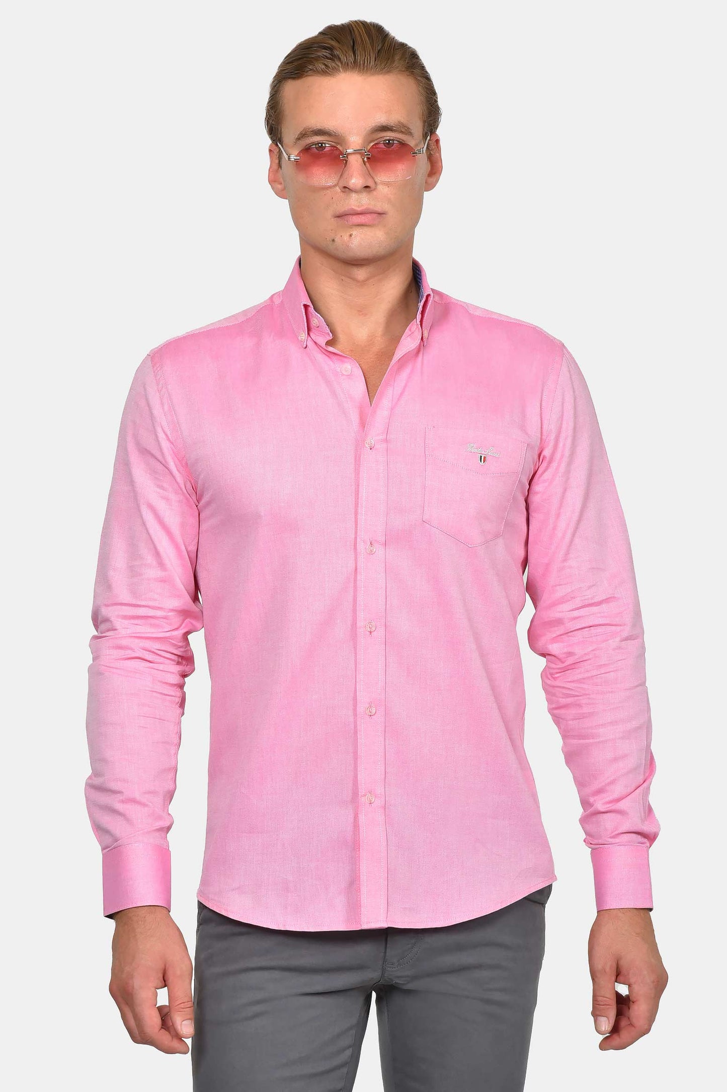 ανδρικό-button-down-πουκάμισο-normal-fit-100%-βαμβάκι-&-all-day-άνεση