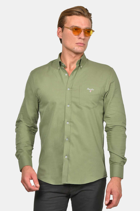 ανδρικό-button-down-πουκάμισο-normal-fit-100%-βαμβάκι-&-all-day-άνεση