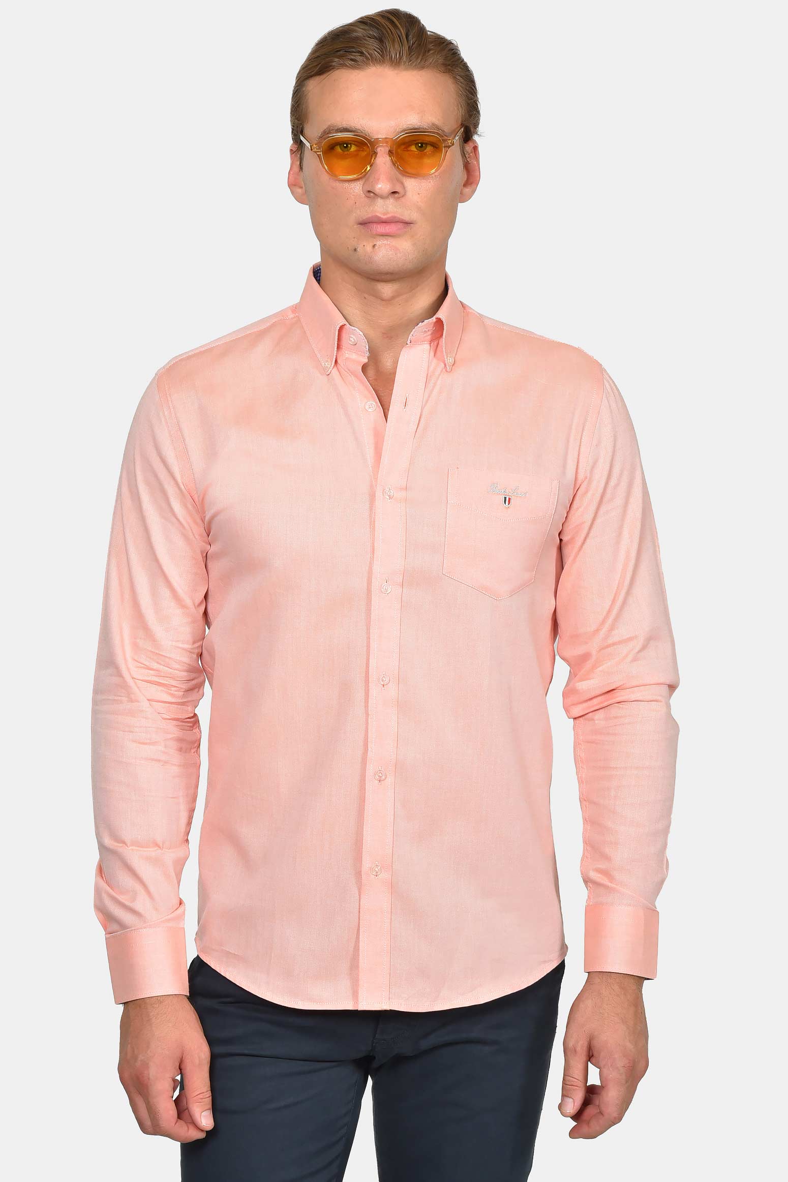 ανδρικό-button-down-πουκάμισο-normal-fit-100%-βαμβάκι-&-all-day-άνεση
