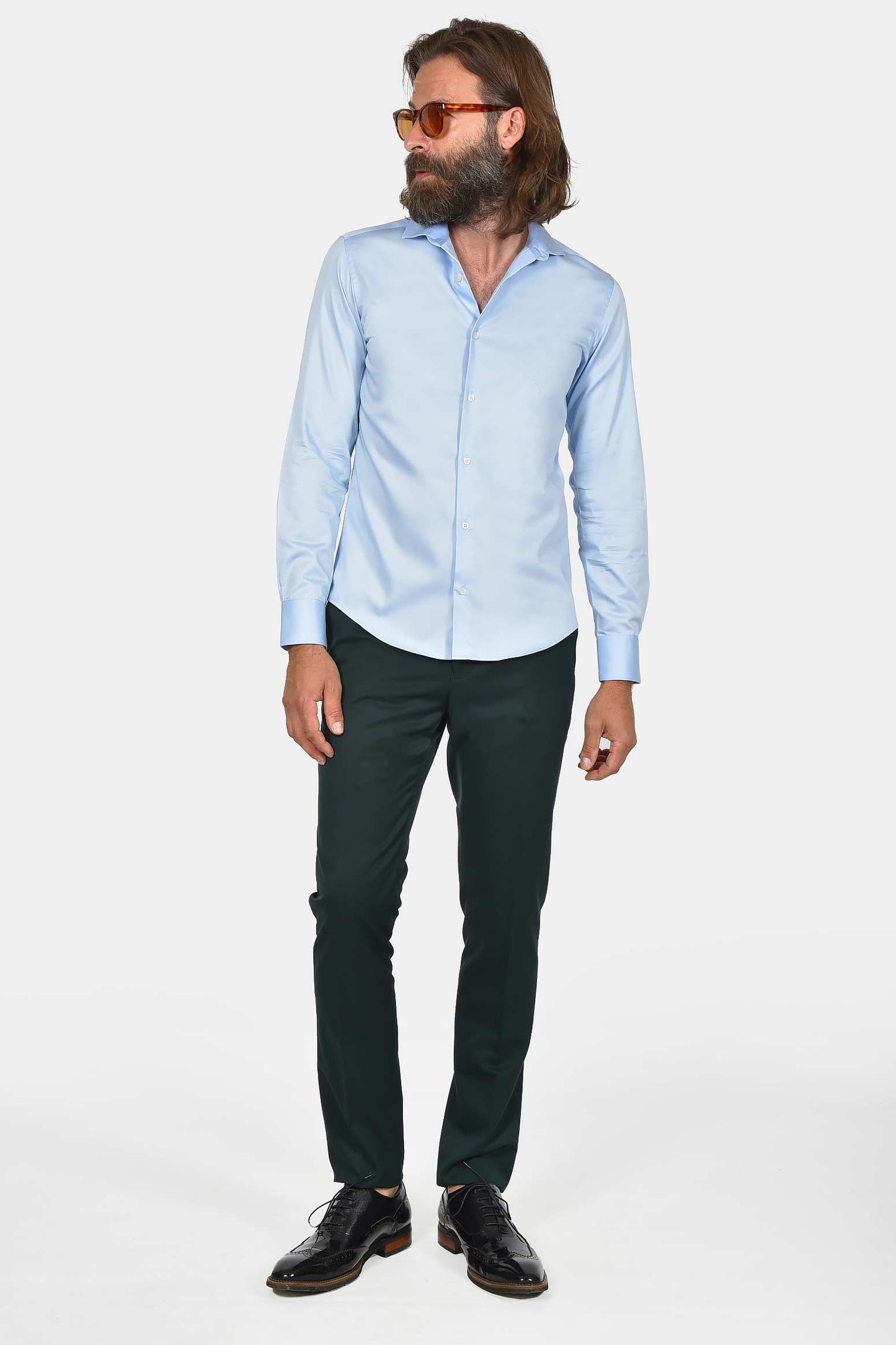 ανδρικό-μονόχρωμο-επίσημο-πουκάμισο-100%-βαμβάκι