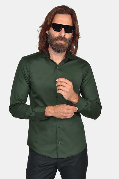 ανδρικό-μονόχρωμο-επίσημο-πουκάμισο-100%-βαμβάκι