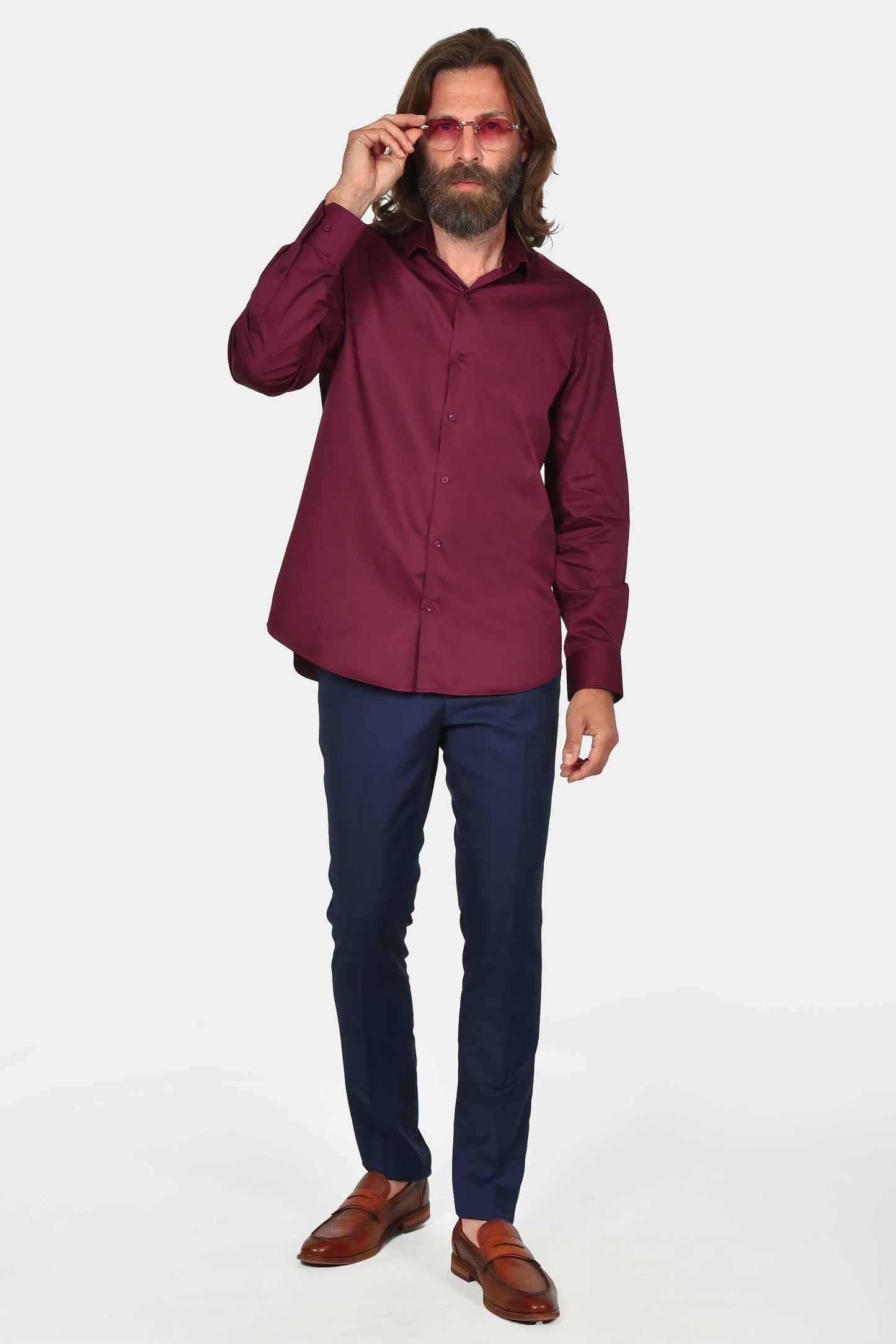 ανδρικό-μονόχρωμο-επίσημο-πουκάμισο-100%-βαμβάκι