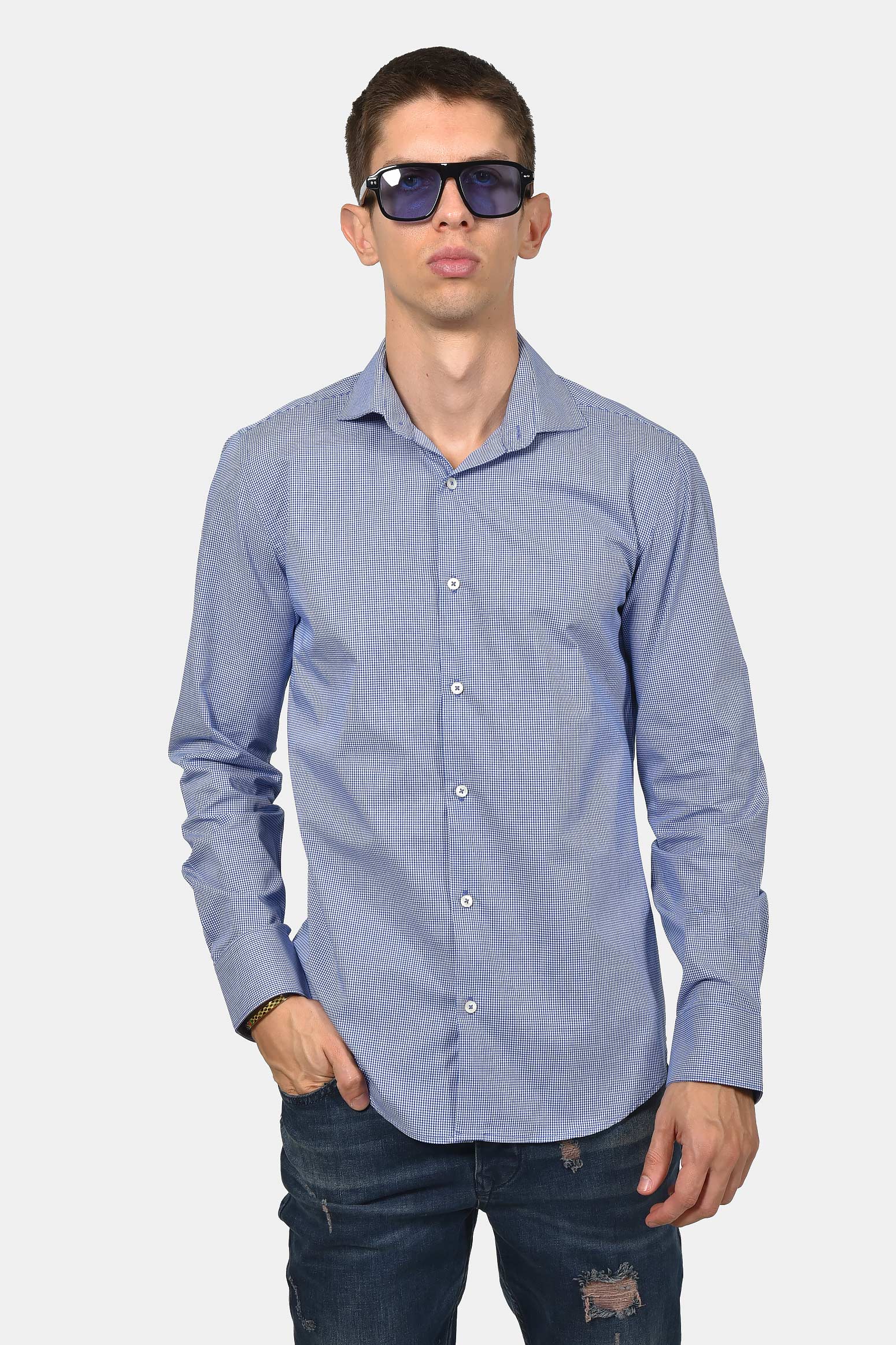 ανδρικό-πουκάμισο-ψιλό-καρό-normal-fit-100%-βαμβάκι