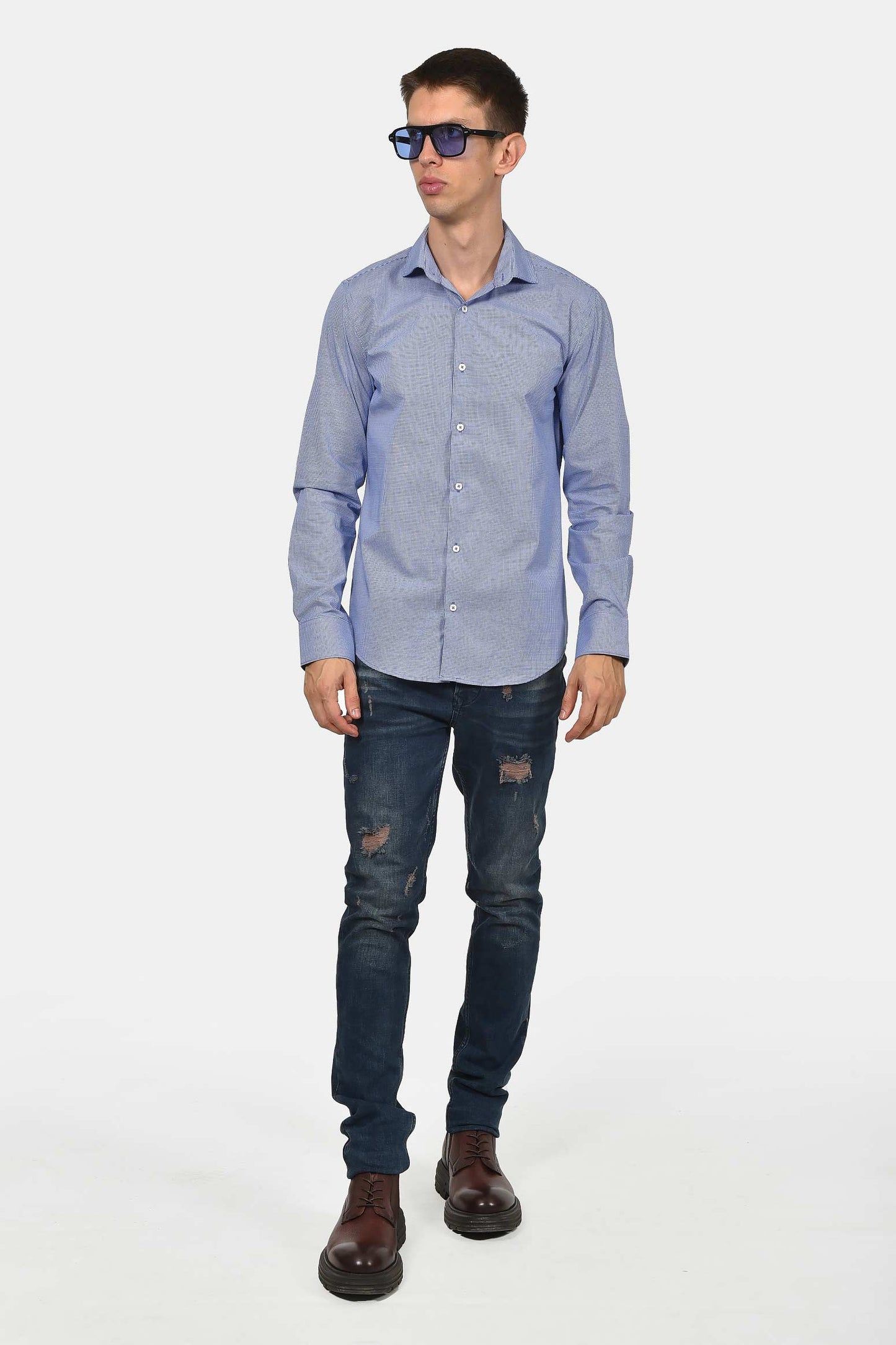 ανδρικό-πουκάμισο-ψιλό-καρό-normal-fit-100%-βαμβάκι