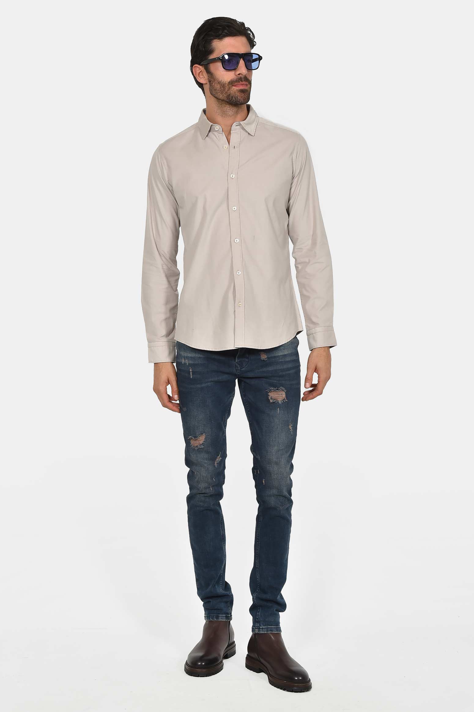 ανδρικό-βαμβακερό-πουκάμισο-ψιλό-κοτλέ