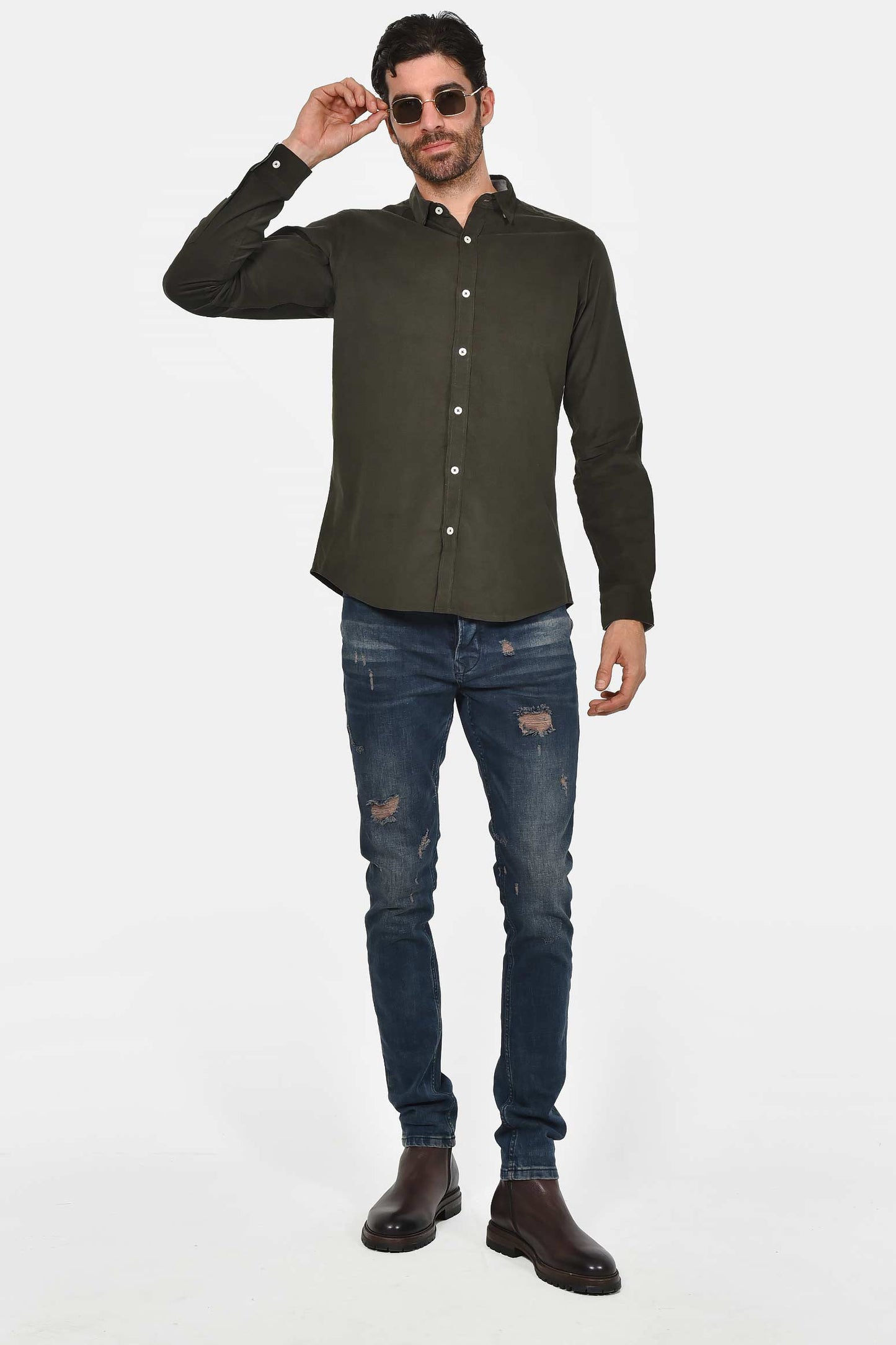 ανδρικό-βαμβακερό-πουκάμισο-ψιλό-κοτλέ