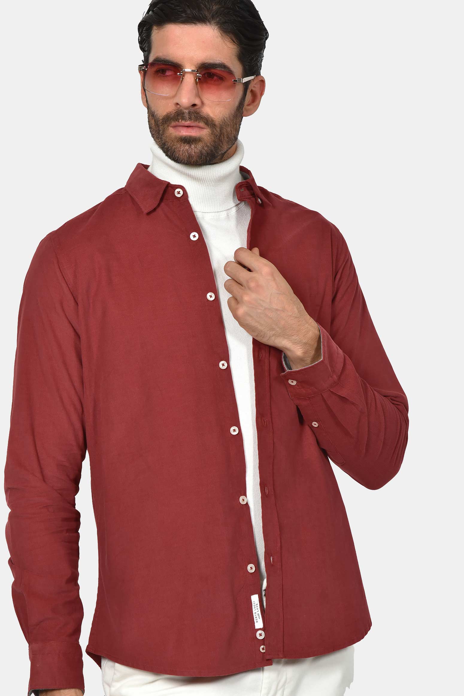 ανδρικό-βαμβακερό-πουκάμισο-ψιλό-κοτλέ