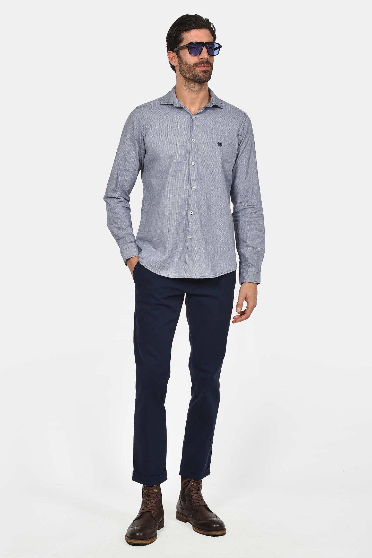 ανδρικό-εμπριμέ-πουκάμισο-custom-fit-100%-βαμβακερό-με-διακριτικό-μικροσχέδιο