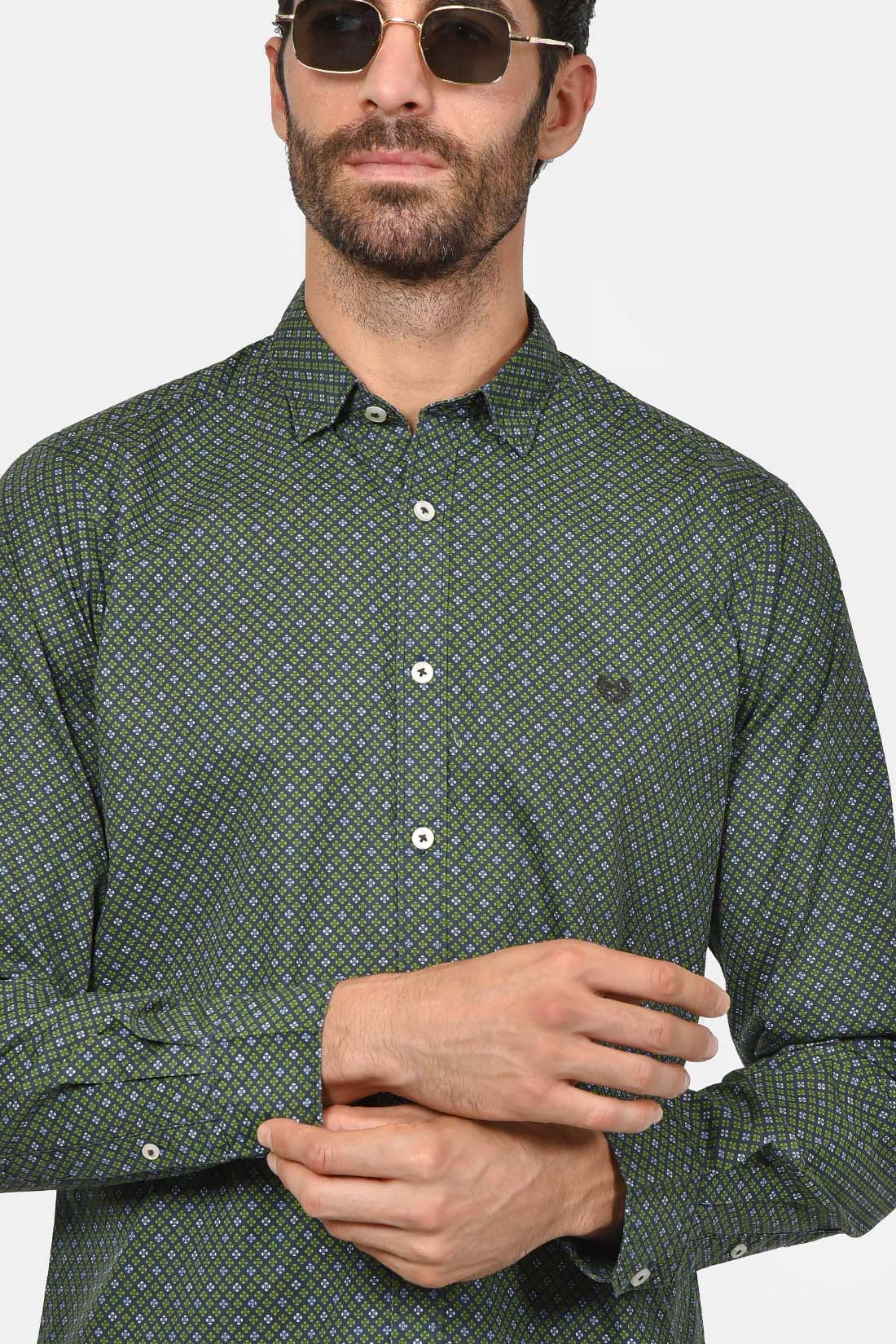 ανδρικό-εμπριμέ-πουκάμισο-custom-fit-100%-βαμβακερό-με-γεωμετρικό-μικροσχέδιο