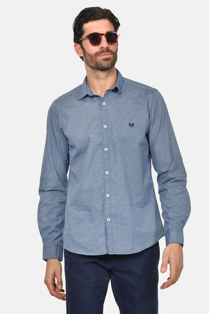 ανδρικό-εμπριμέ-πουκάμισο-custom-fit-100%-βαμβακερό-με-μικροσχέδιο