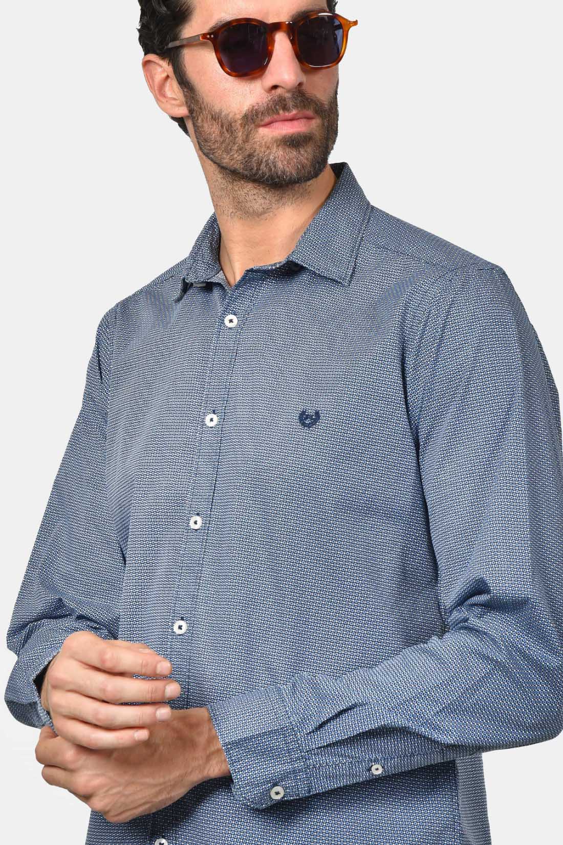 ανδρικό-εμπριμέ-πουκάμισο-custom-fit-100%-βαμβακερό-με-μικροσχέδιο