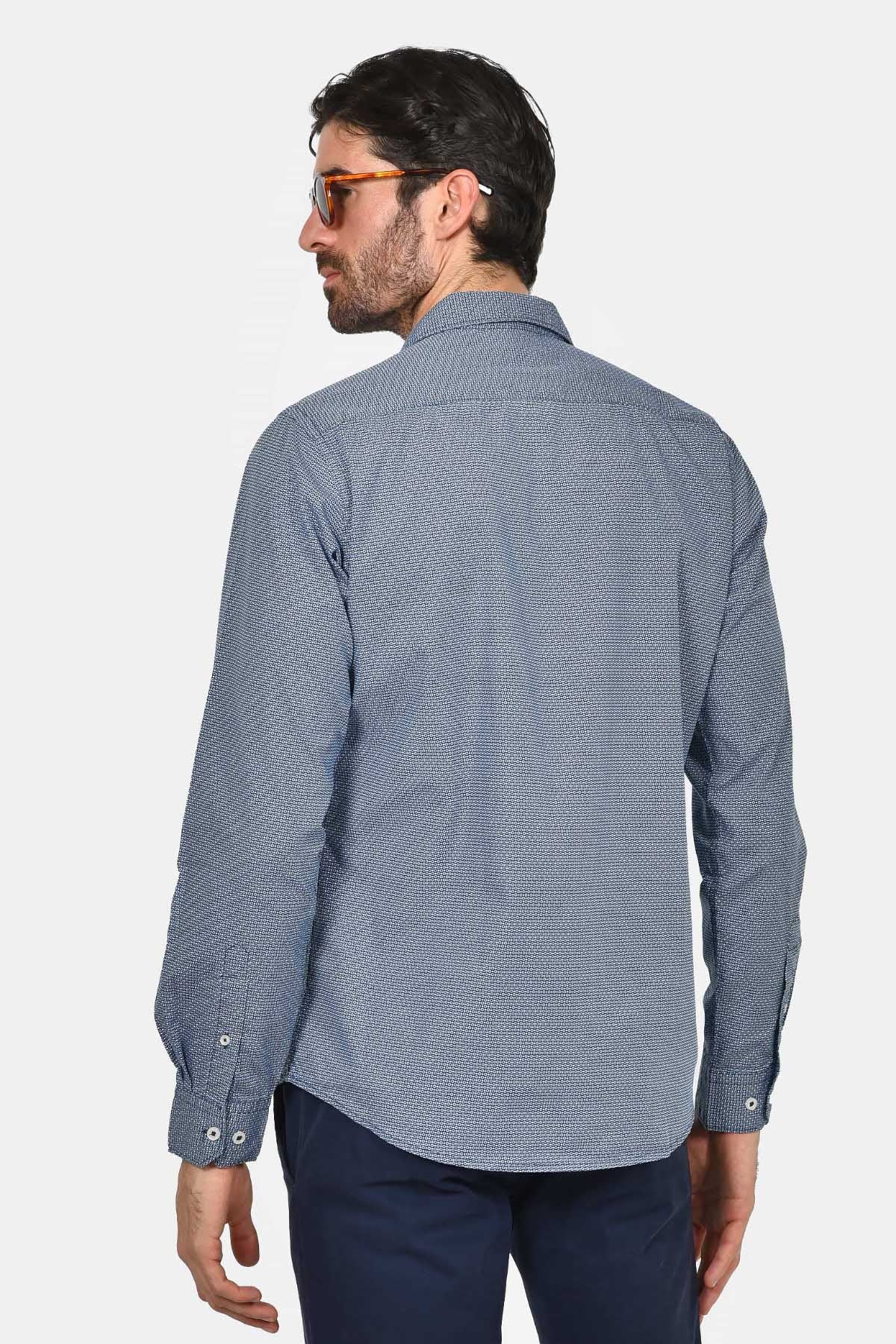 ανδρικό-εμπριμέ-πουκάμισο-custom-fit-100%-βαμβακερό-με-μικροσχέδιο