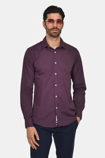 ανδρικό-εμπριμέ-βαμβακερό-πουκάμισο-με-κεντητό-τύπωμα