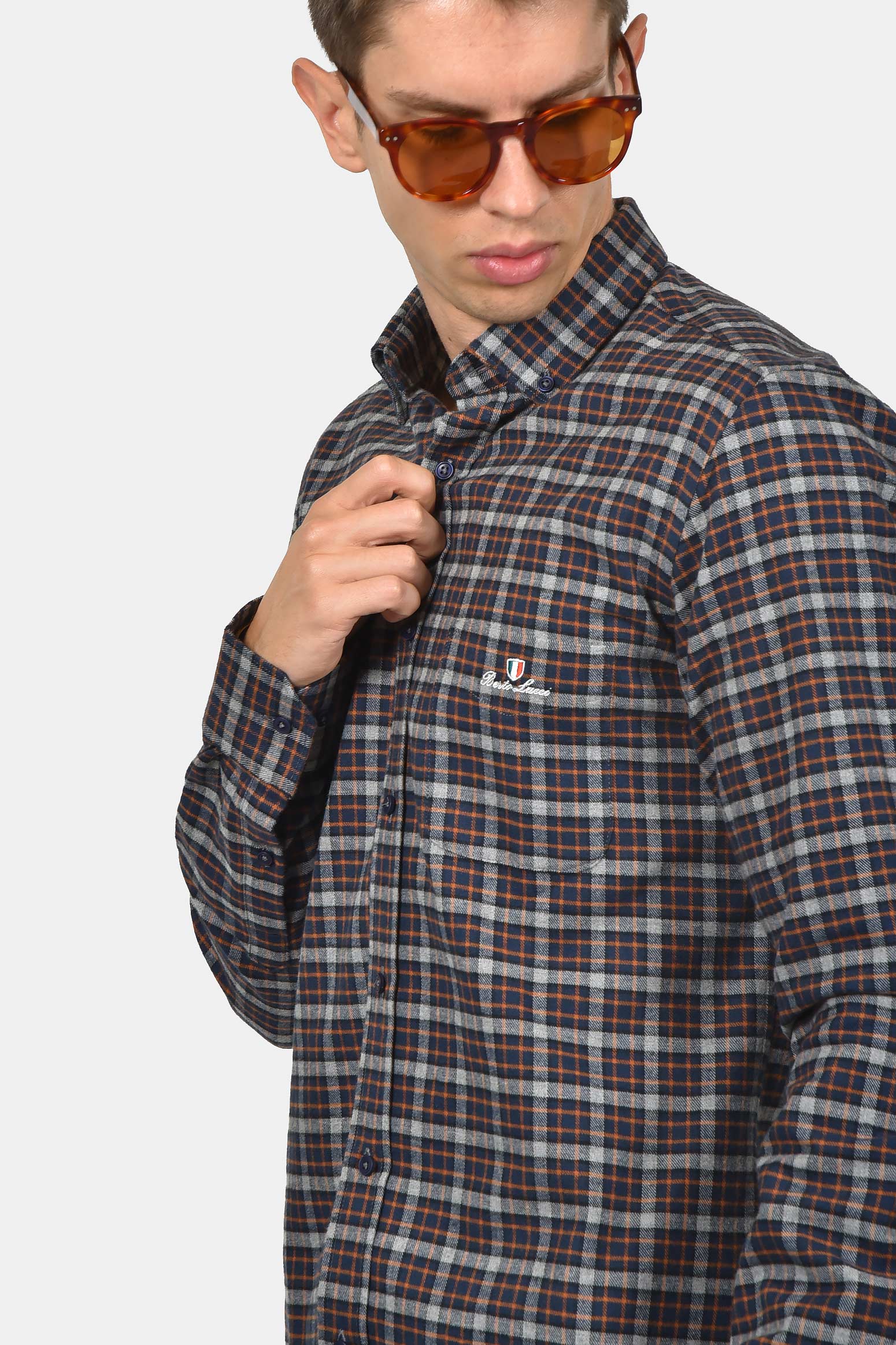 ανδρικό-βαμβακερό-καρό-πουκάμισο-με-τσέπη