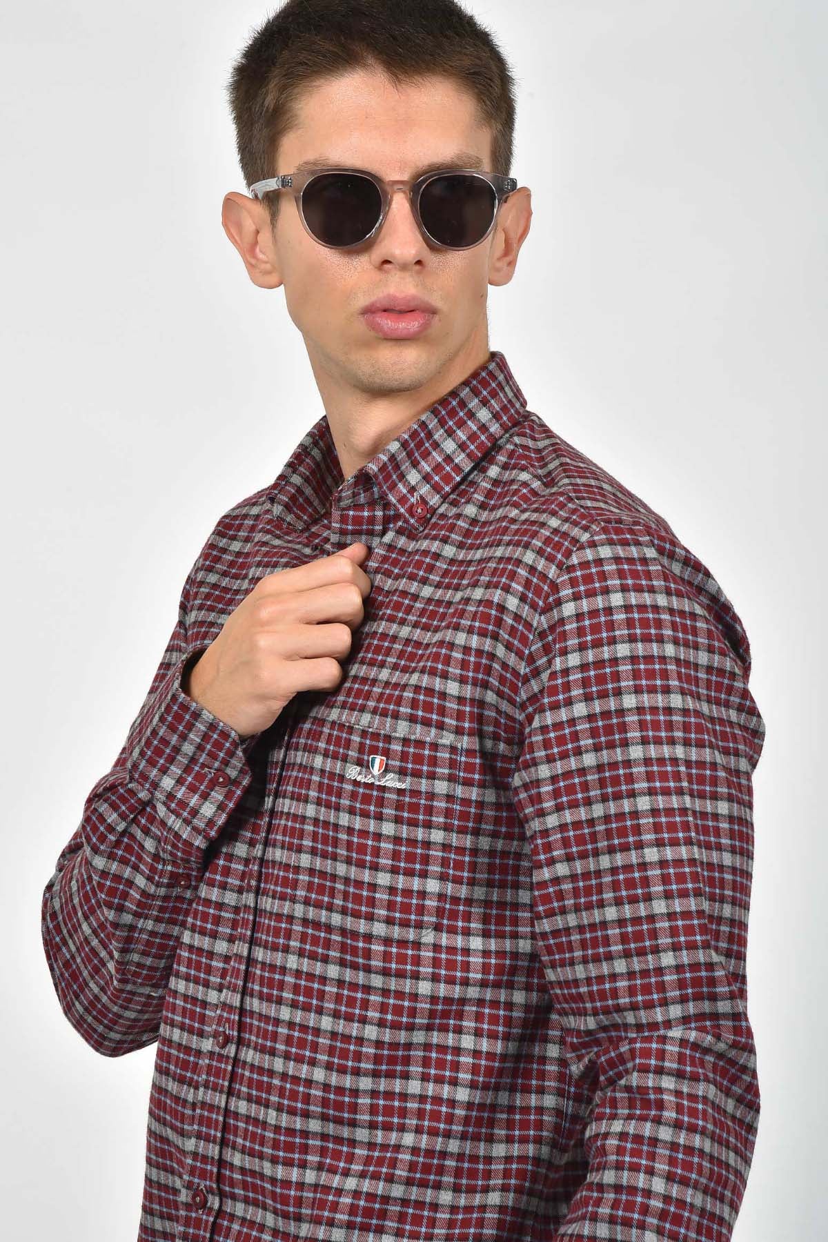 ανδρικό-βαμβακερό-καρό-πουκάμισο-με-τσέπη