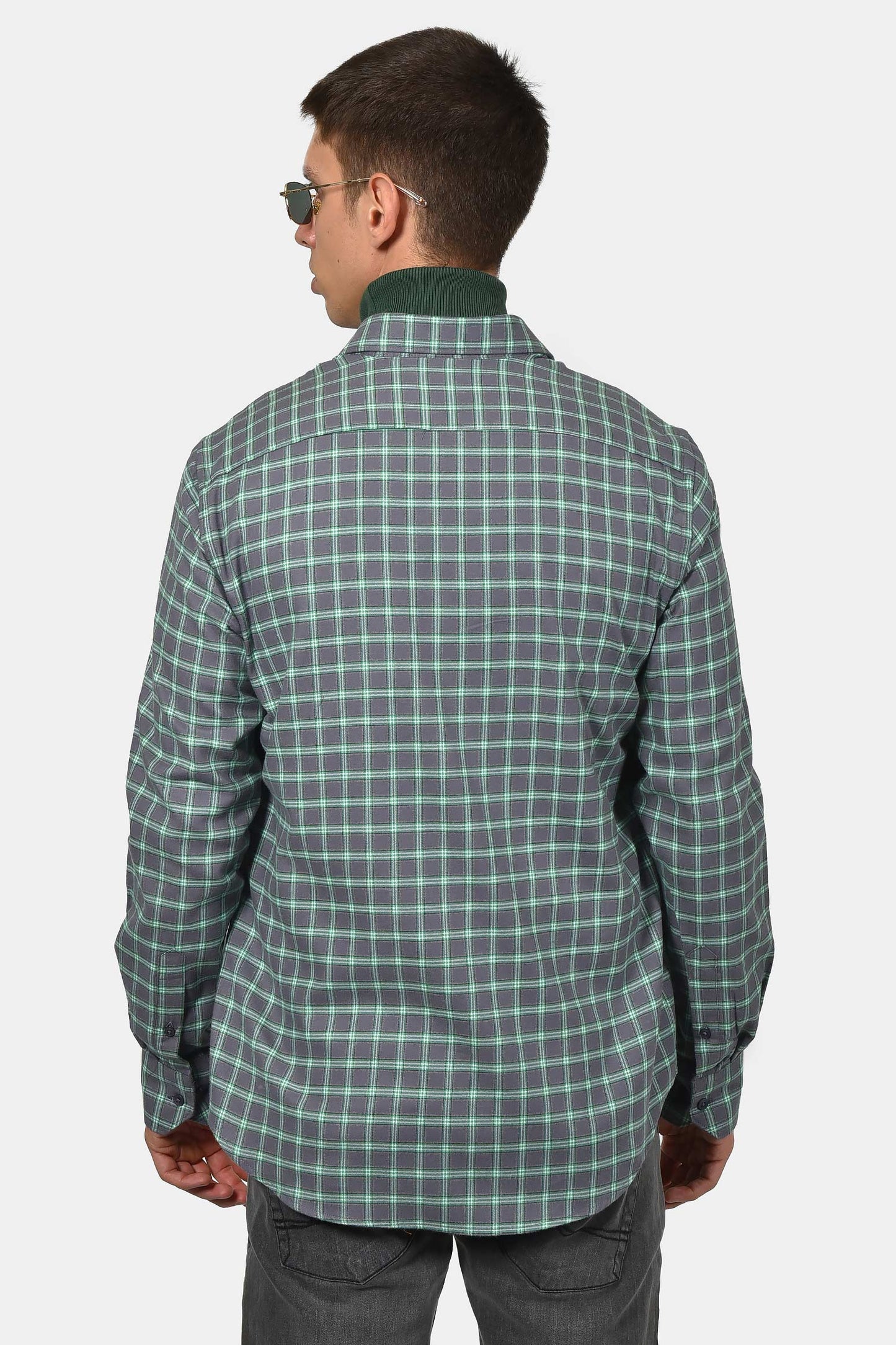 ανδρικό-βαμβακερό-button-down-καρό-πουκάμισο-με-τσέπη