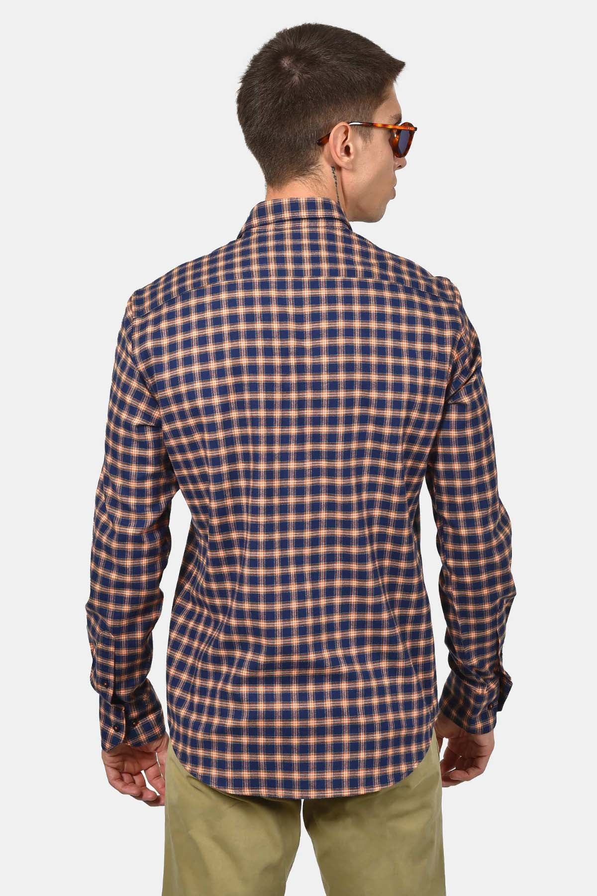 ανδρικό-βαμβακερό-button-down-καρό-πουκάμισο-με-τσέπη