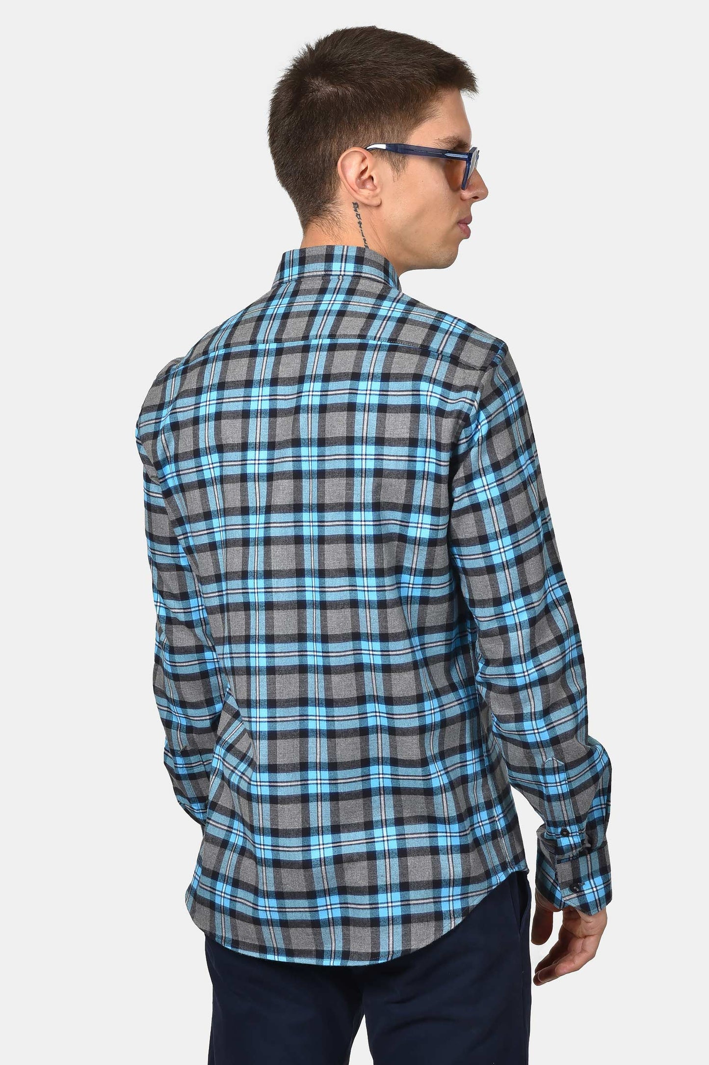 ανδρικό-καρό-πουκάμισο-με-τσέπη-100%-βαμβάκι