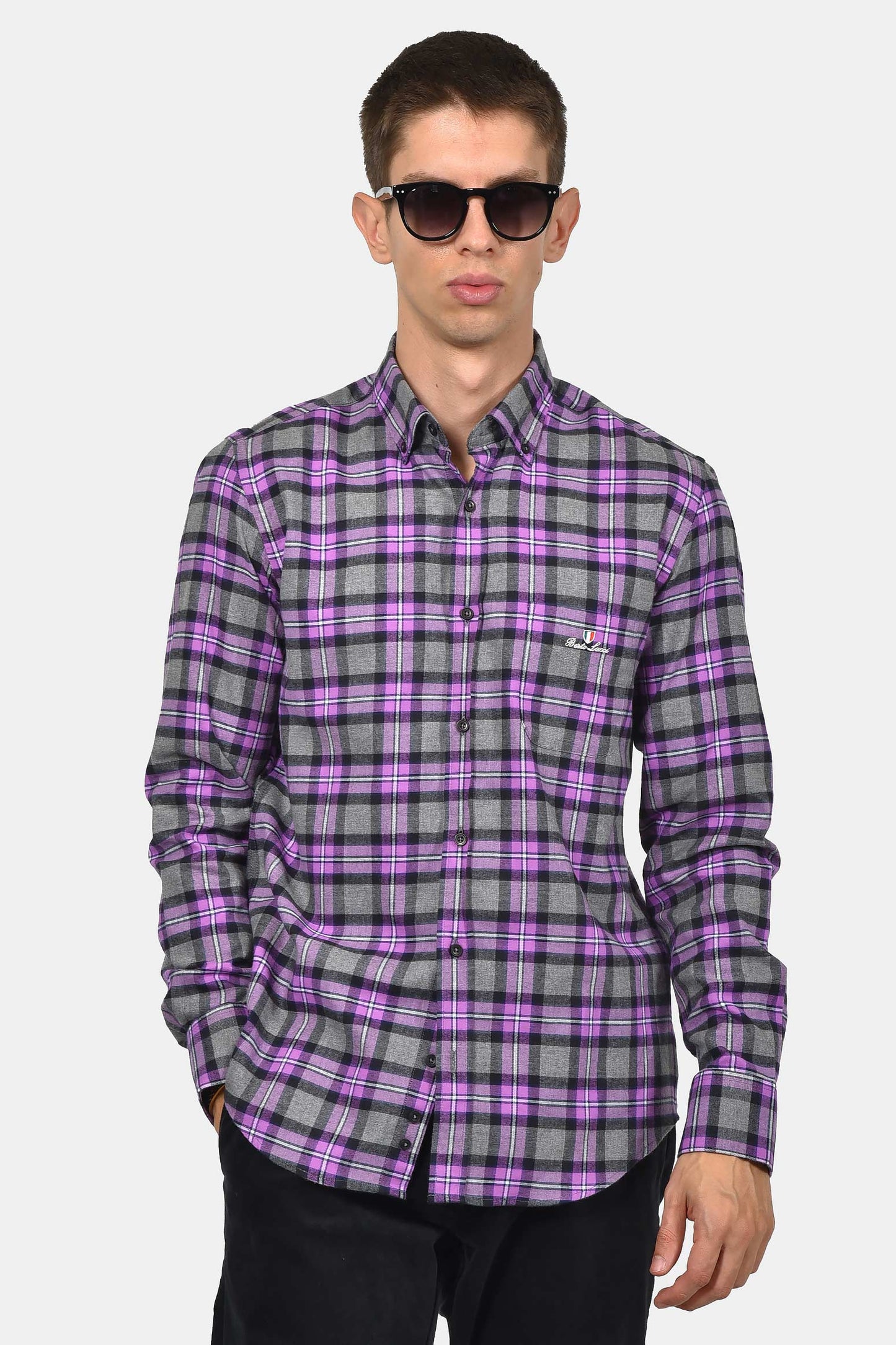 ανδρικό-καρό-πουκάμισο-με-τσέπη-100%-βαμβάκι