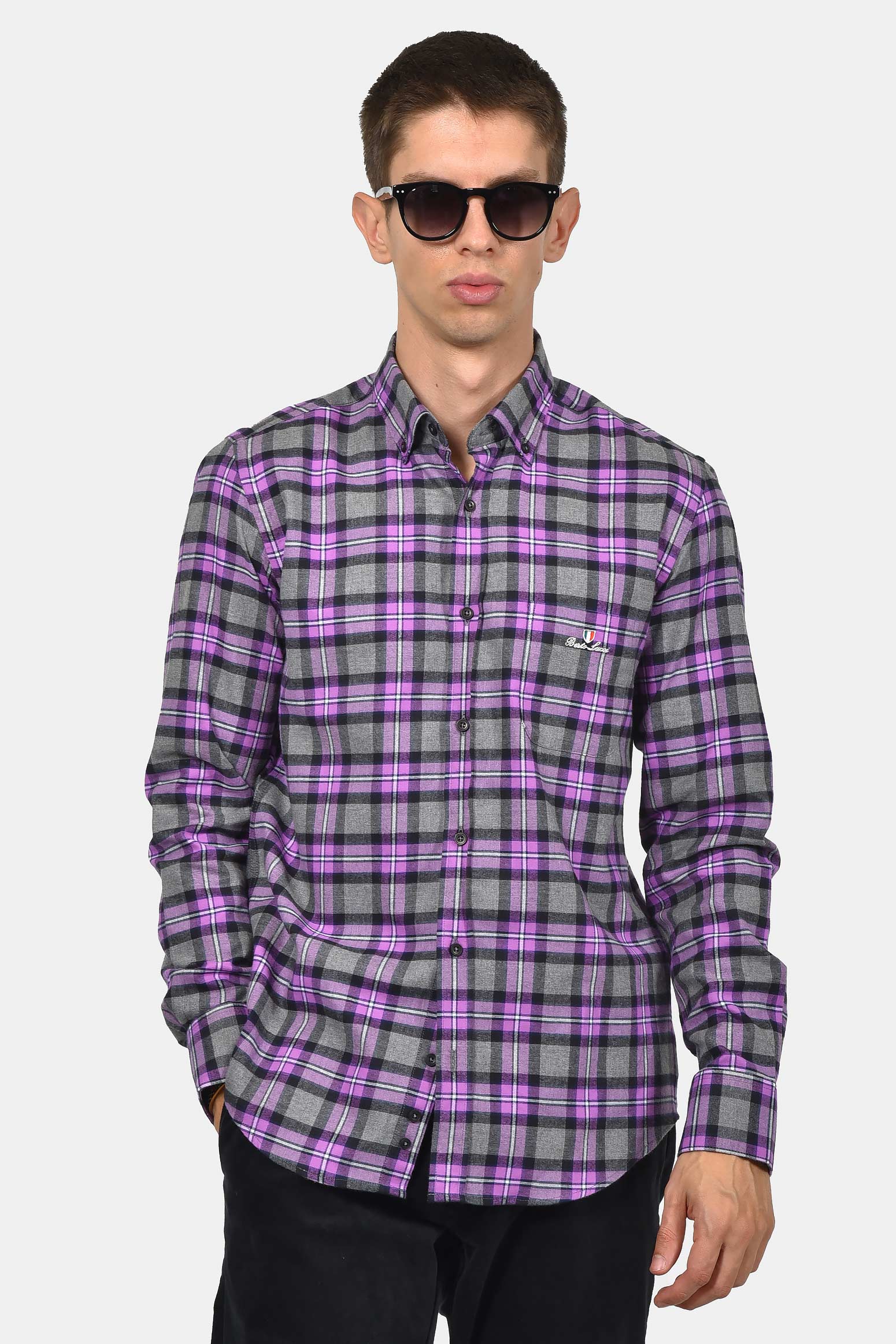 ανδρικό-καρό-πουκάμισο-με-τσέπη-100%-βαμβάκι