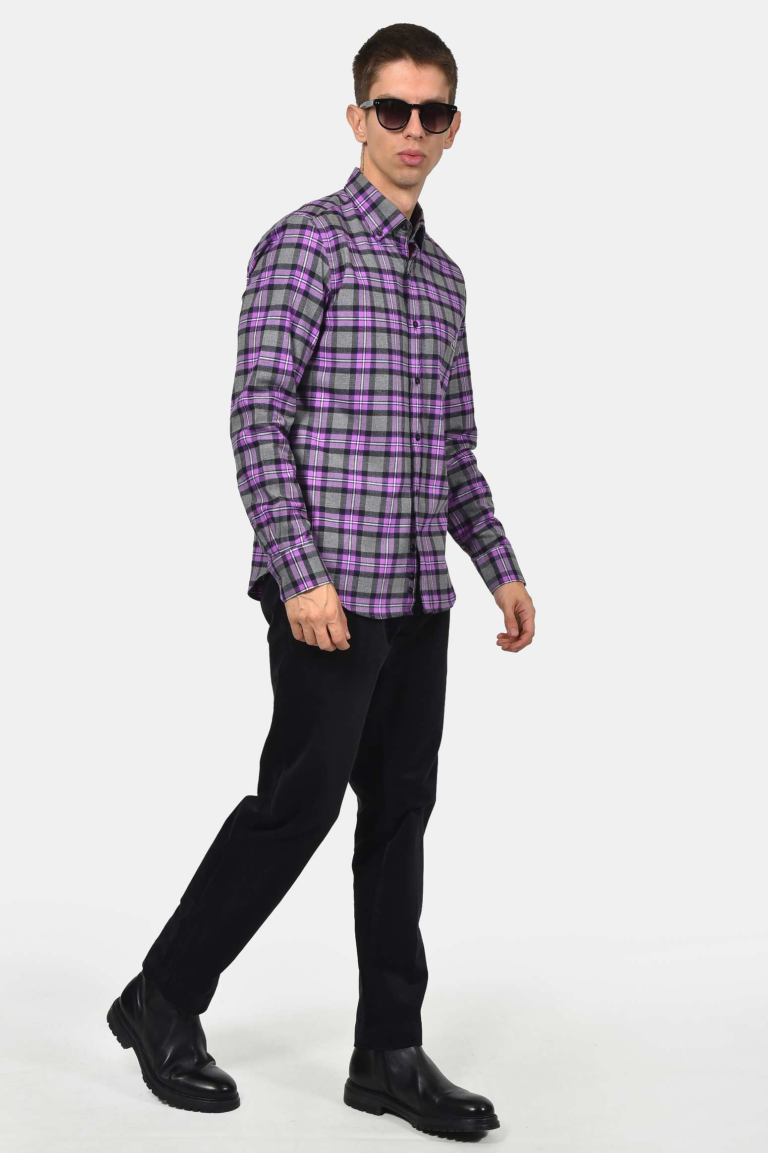 ανδρικό-καρό-πουκάμισο-με-τσέπη-100%-βαμβάκι