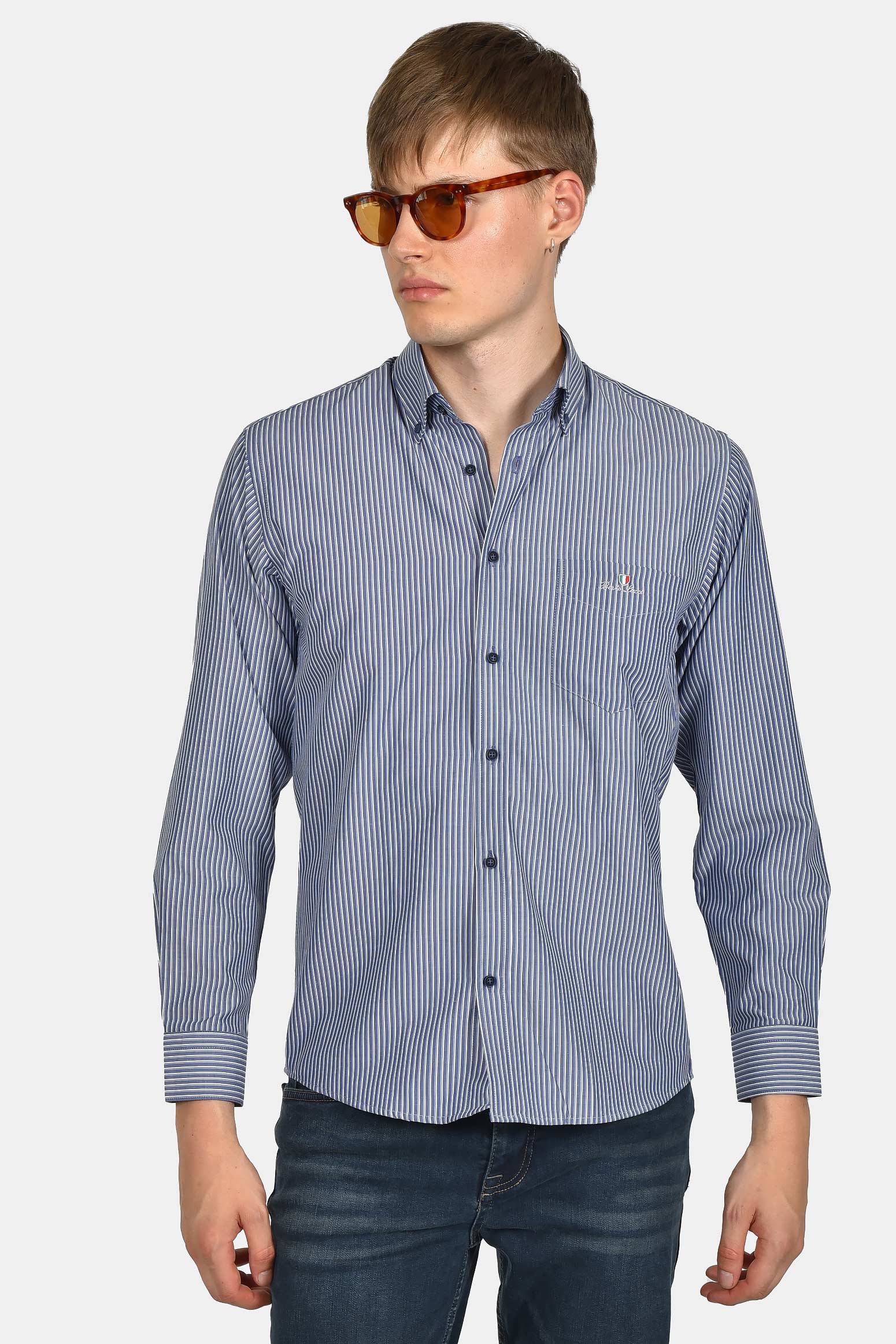 ανδρικό-ριγέ-πουκάμισο-normal-fit-με-τσέπη-στο-στήθος