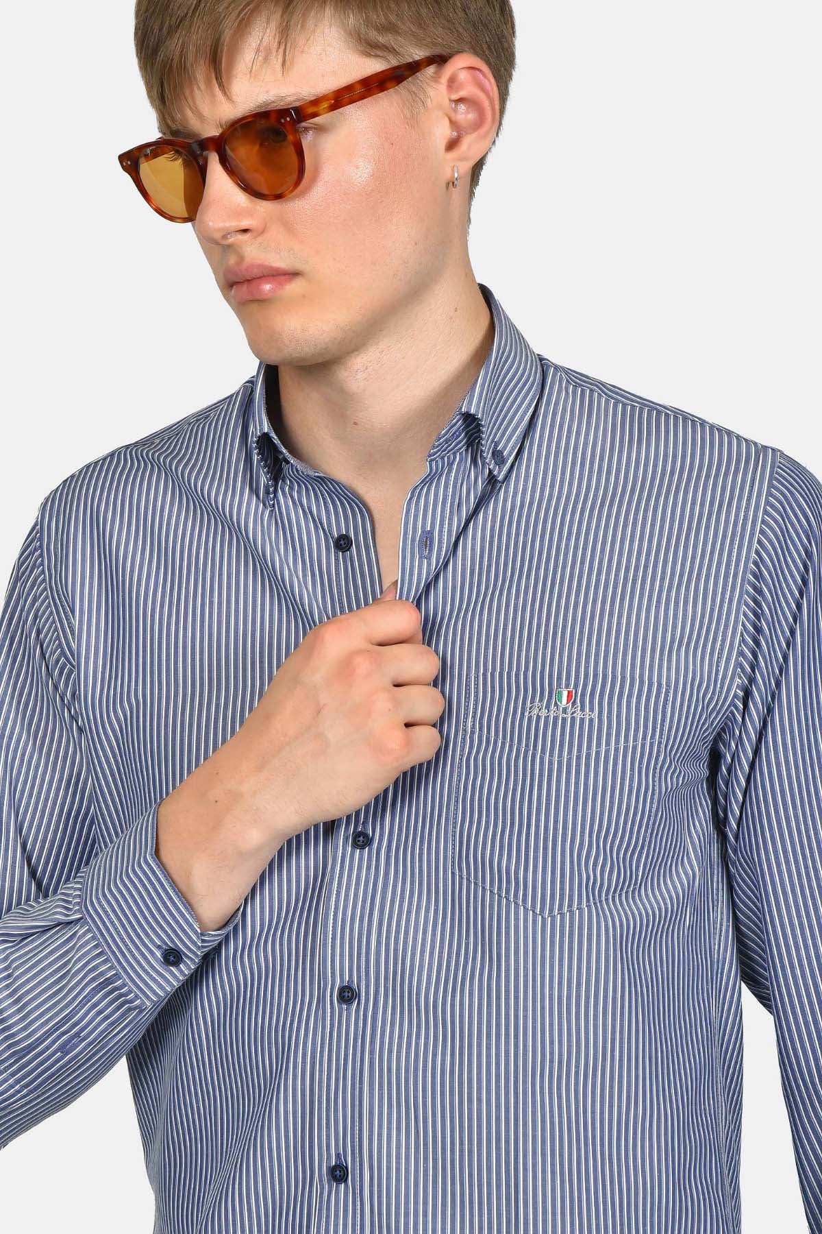 ανδρικό-ριγέ-πουκάμισο-normal-fit-με-τσέπη-στο-στήθος