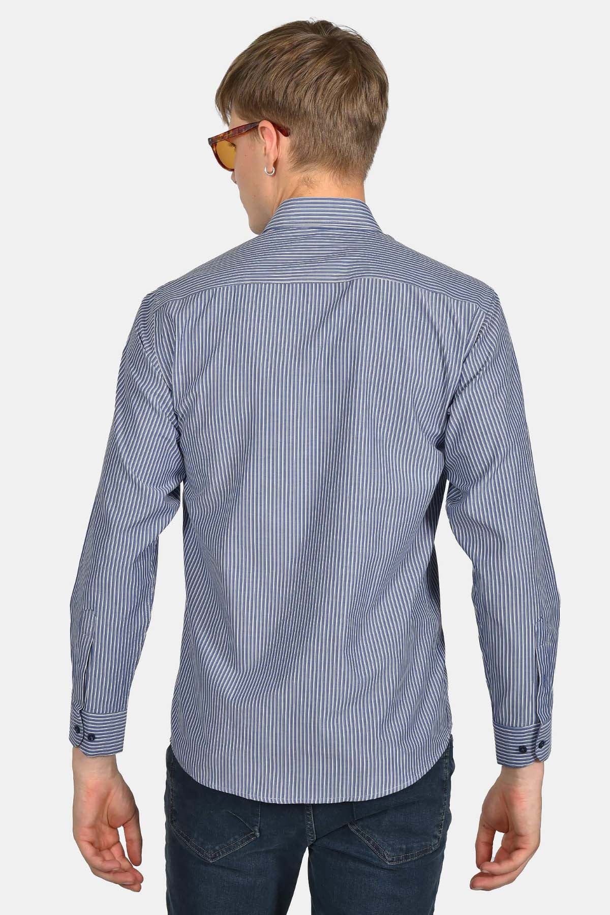 ανδρικό-ριγέ-πουκάμισο-normal-fit-με-τσέπη-στο-στήθος